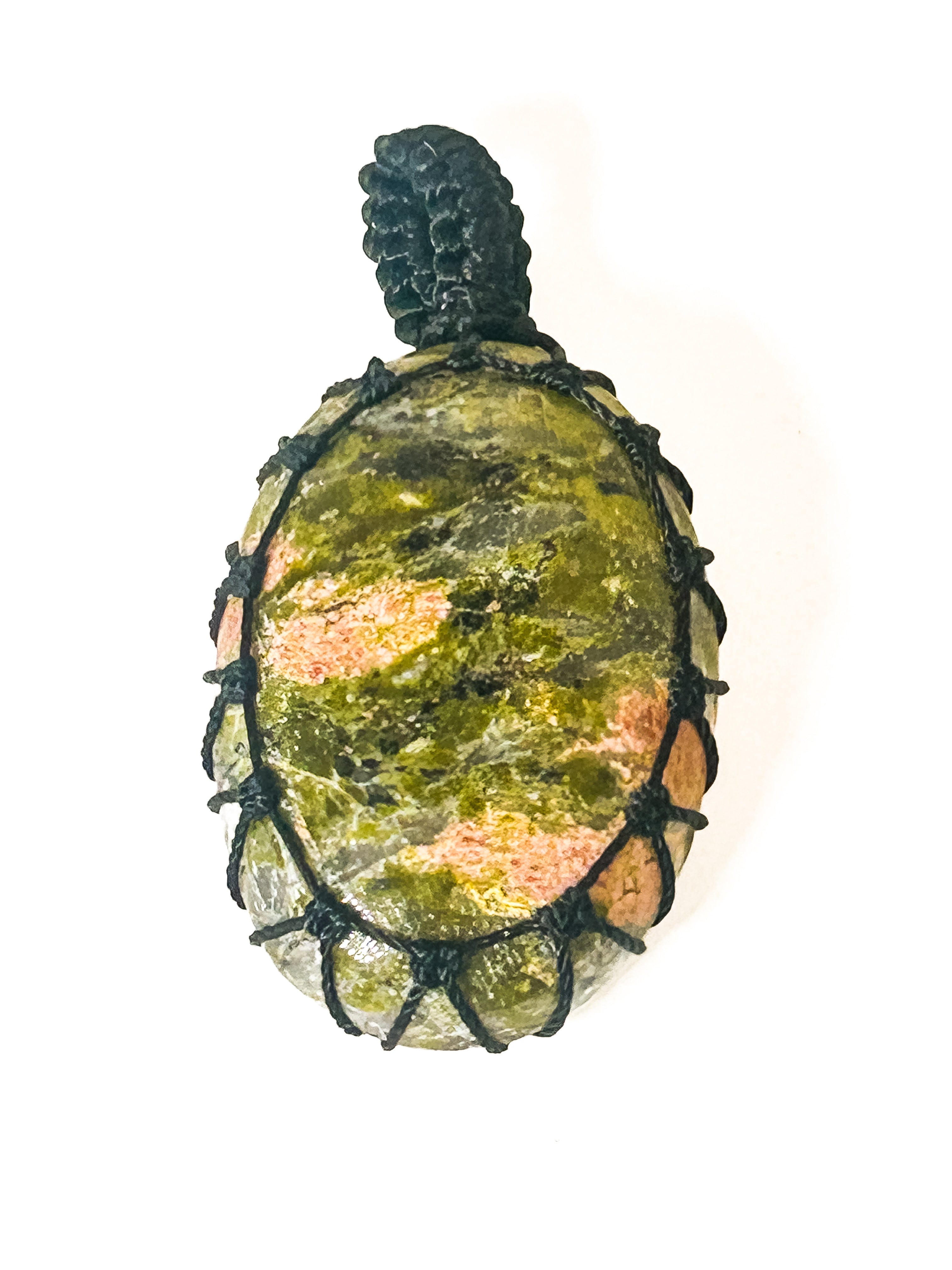 Vintage Black Cord Unakite Pendant - Frijja, LLC