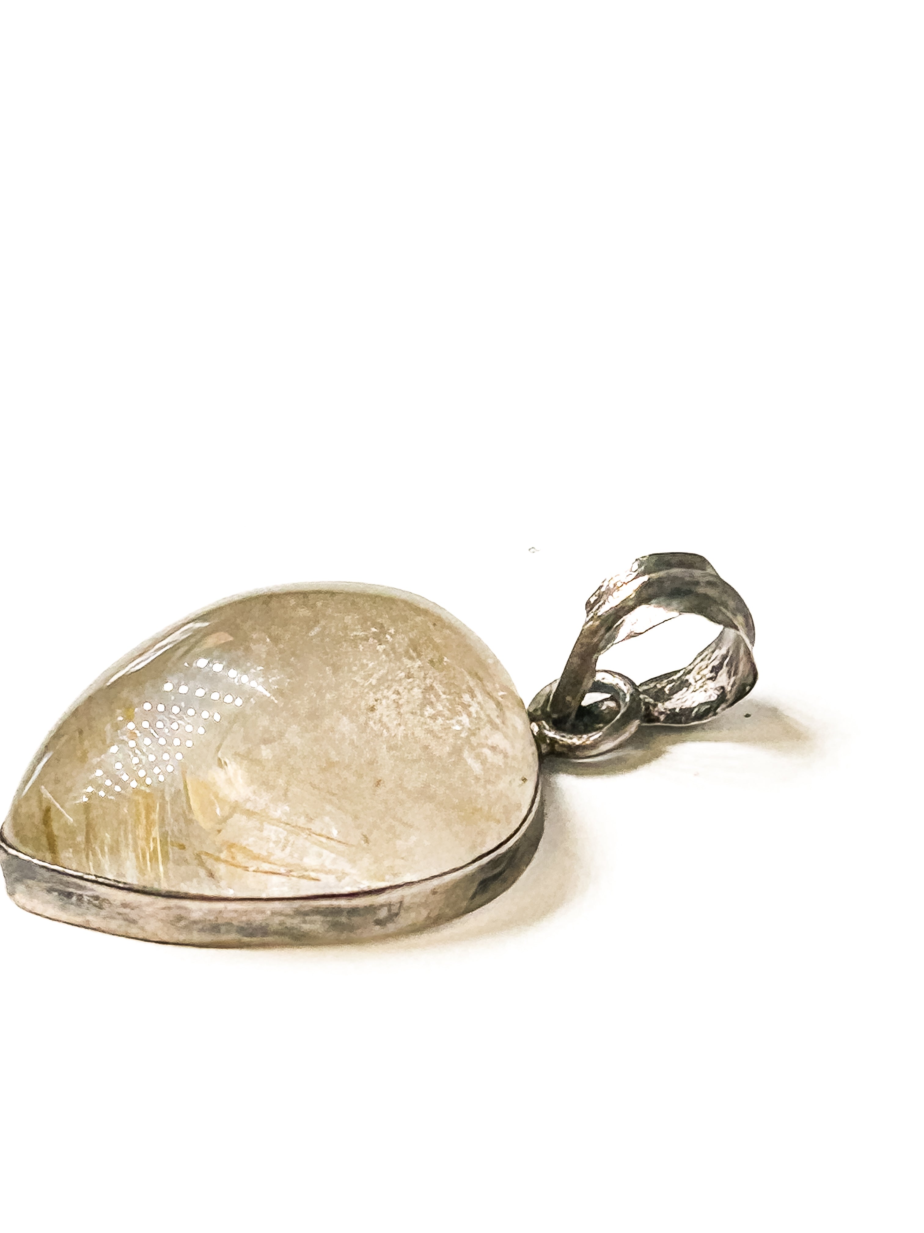 Vintage 925 Sterling Silver Clear Quartz Pendant - Frijja, LLC
