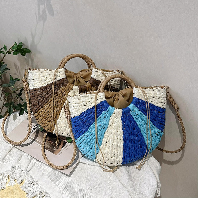 Womens Fashion Woven Handmade Vacation Travel Beach Bag Crossbody