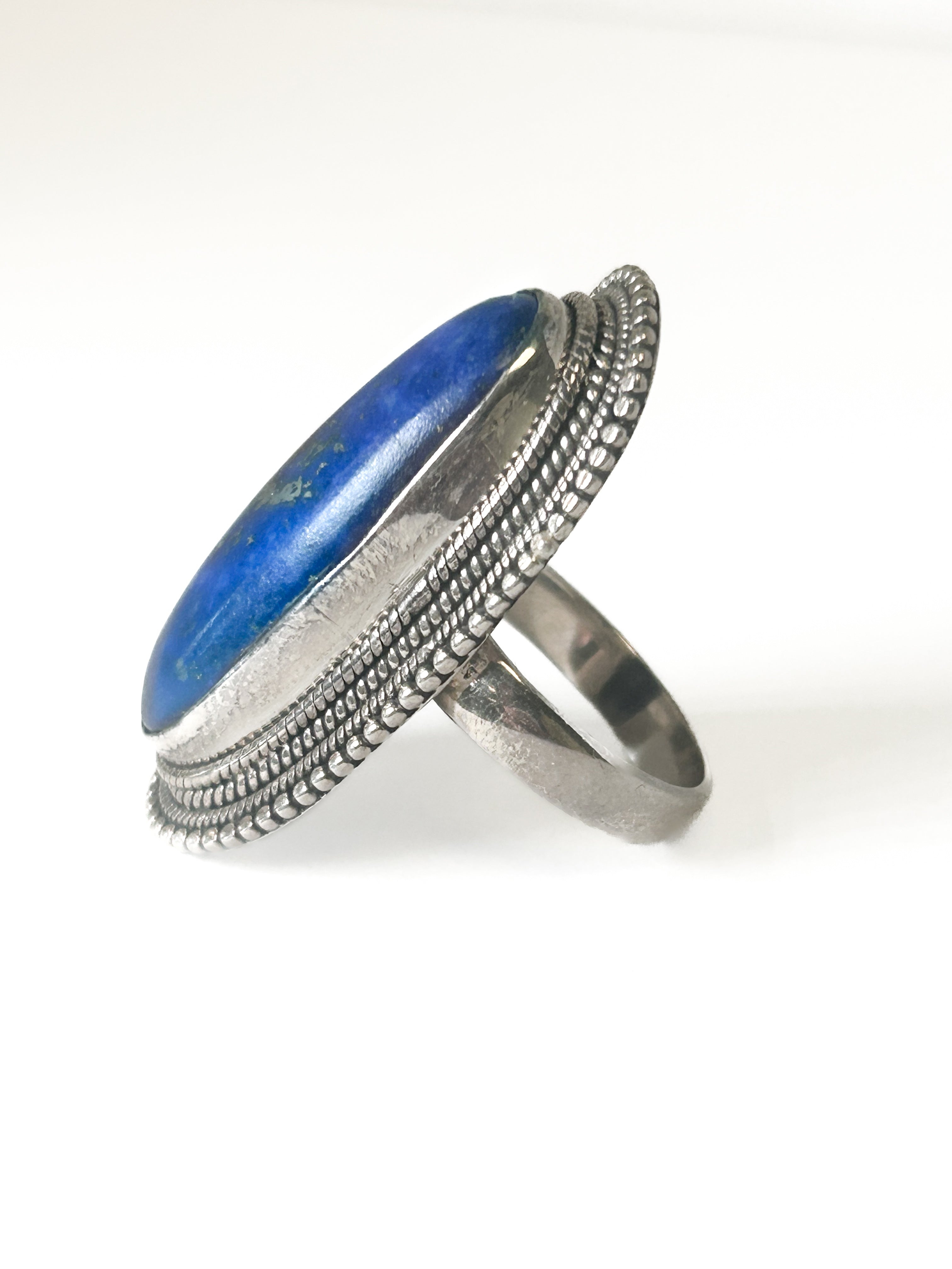 Vintage Oval Lapis Lazuli Ring Size 8 - Frijja, LLC