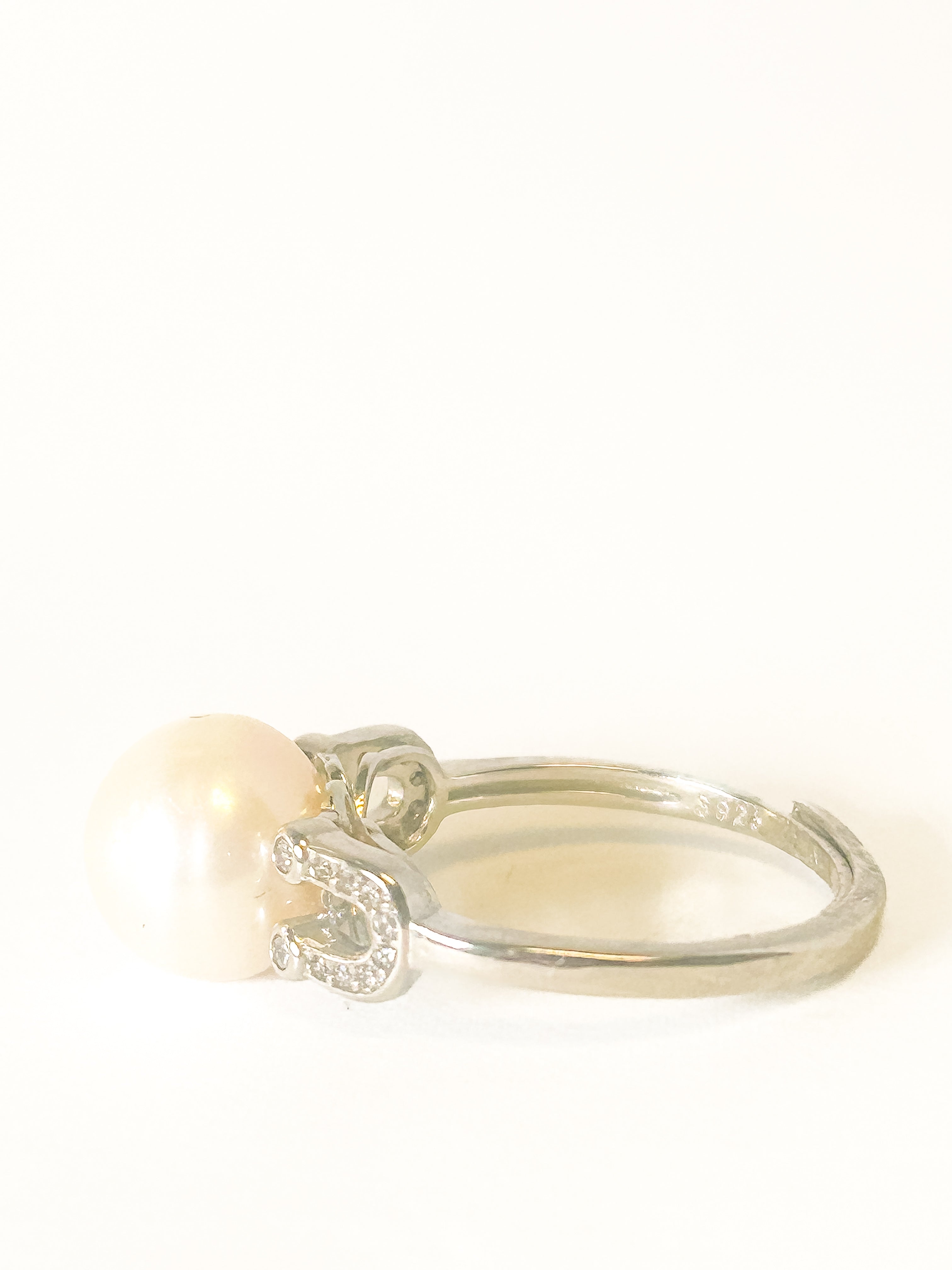 925 Sterling Silver Pearl Adjustable Ring - Frijja, LLC