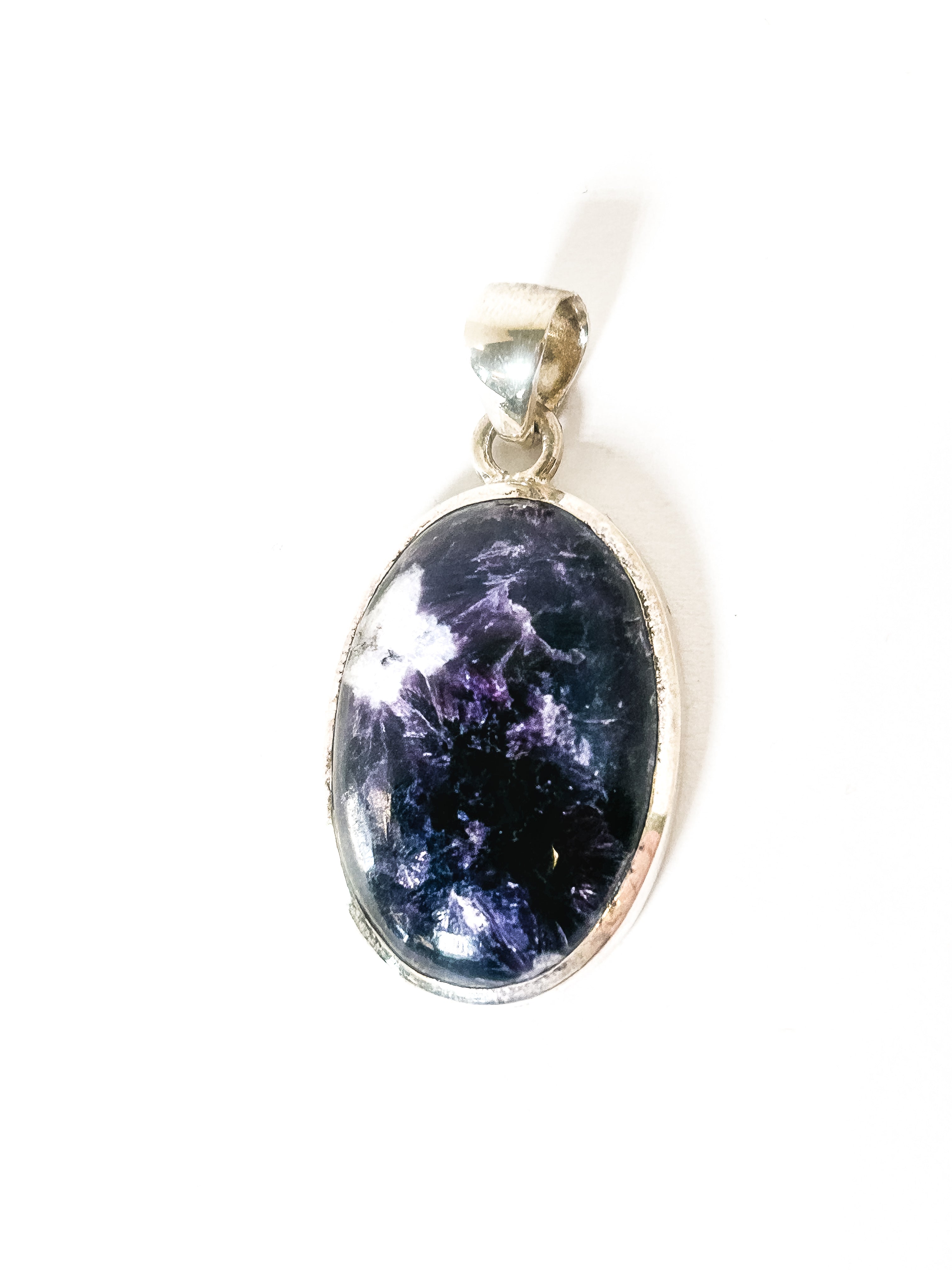 Vintage 925 Sterling Silver Oval Jasper Pendant - Frijja, LLC