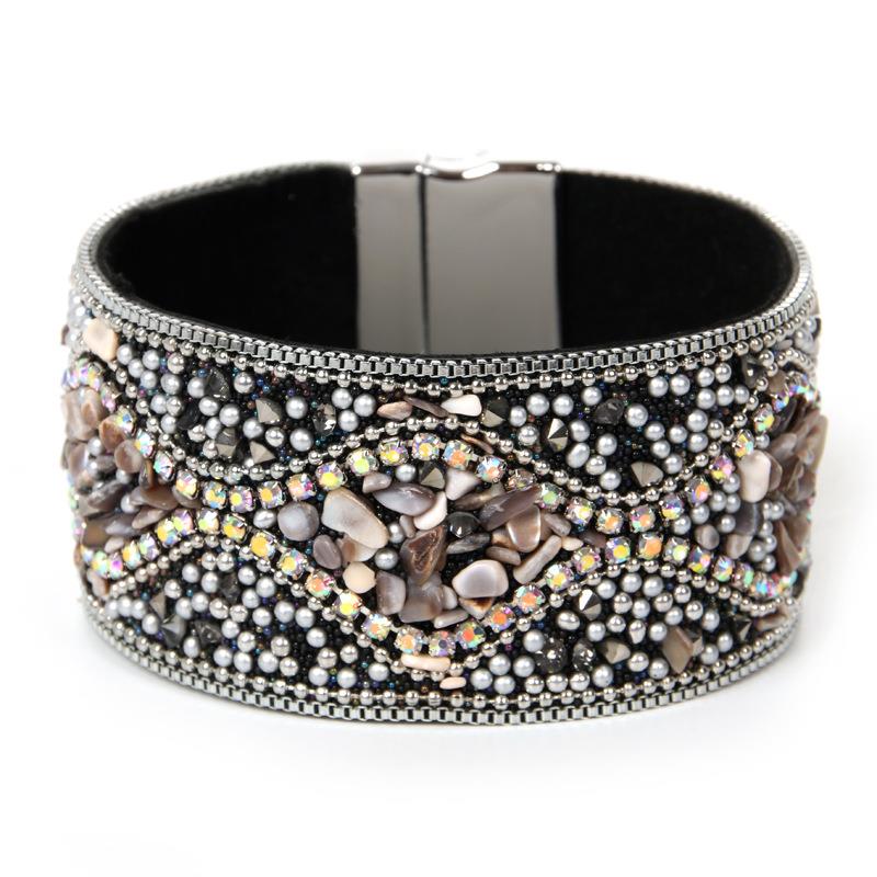 Bohemian Handmade Gravel Beads Ethnic Style Magnetic Buckle Bracelet