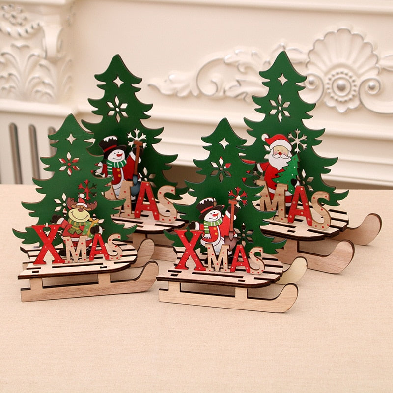 Christmas Wooden Sleigh Ornaments