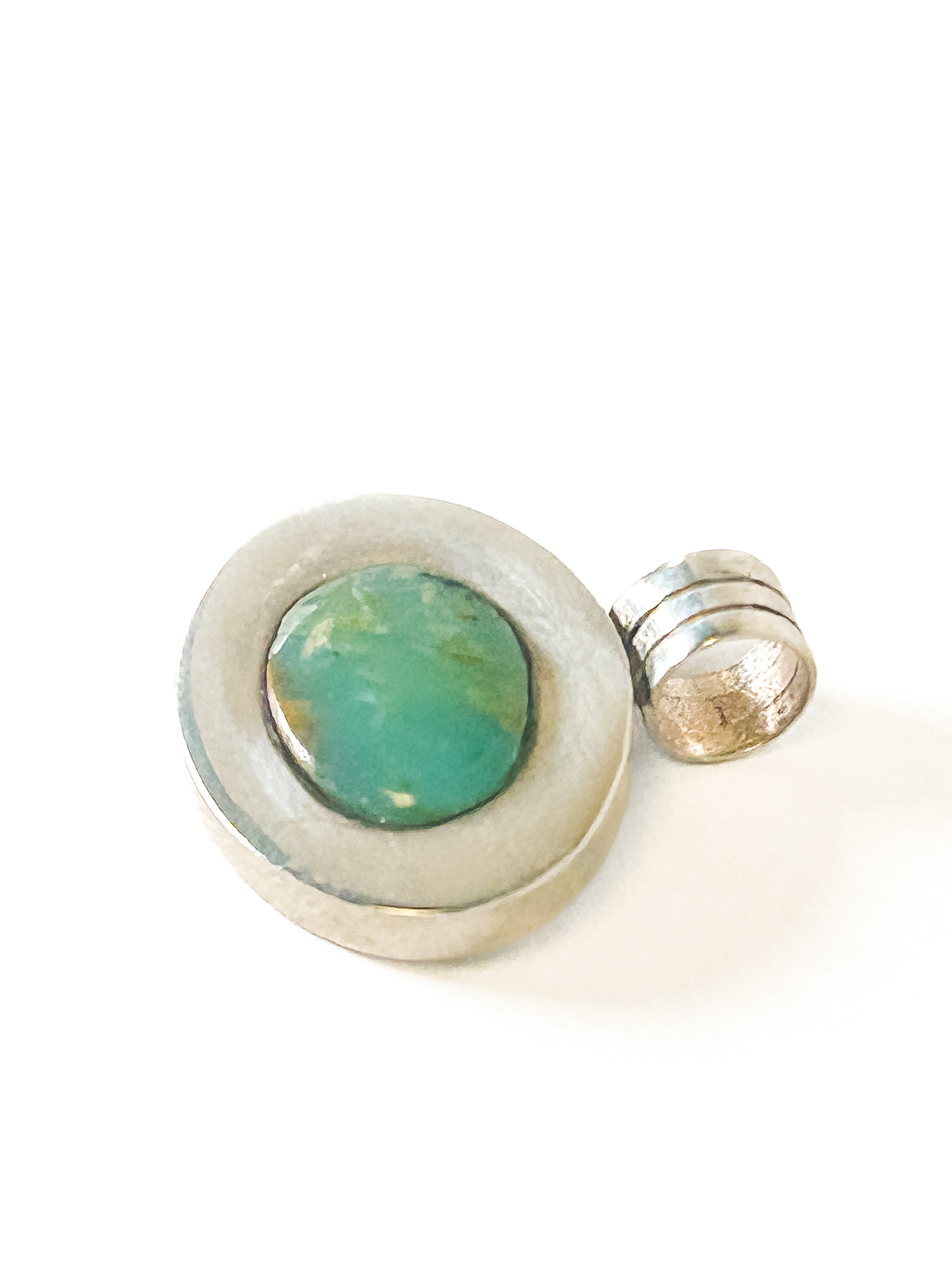 Vintage 950 Sterling Silver Chrysocolla Pendant - Frijja, LLC