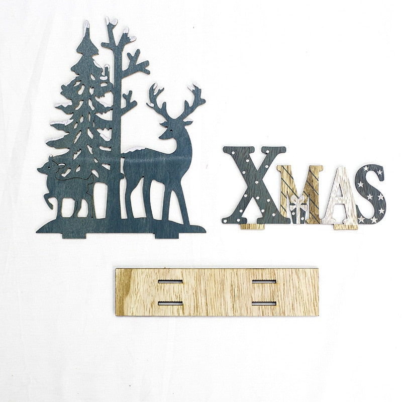 Natural Xmas Elk Wooden Craft Christmas