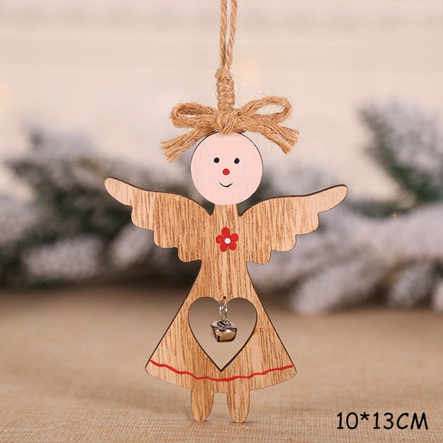 Natural Xmas Elk Wooden Craft Christmas