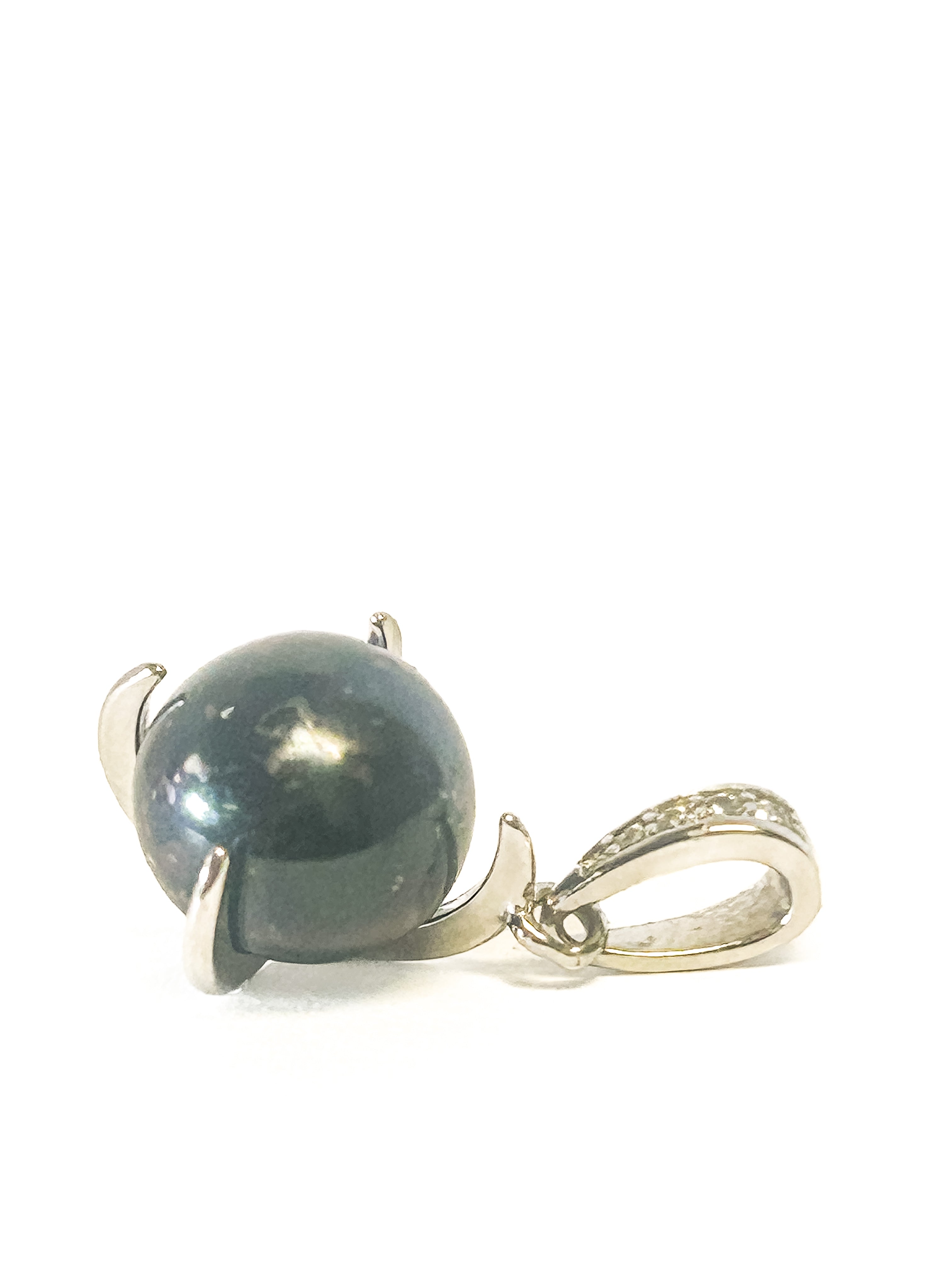 925 Sterling Silver Black Fresh Water Pearl Pendant - Frijja, LLC