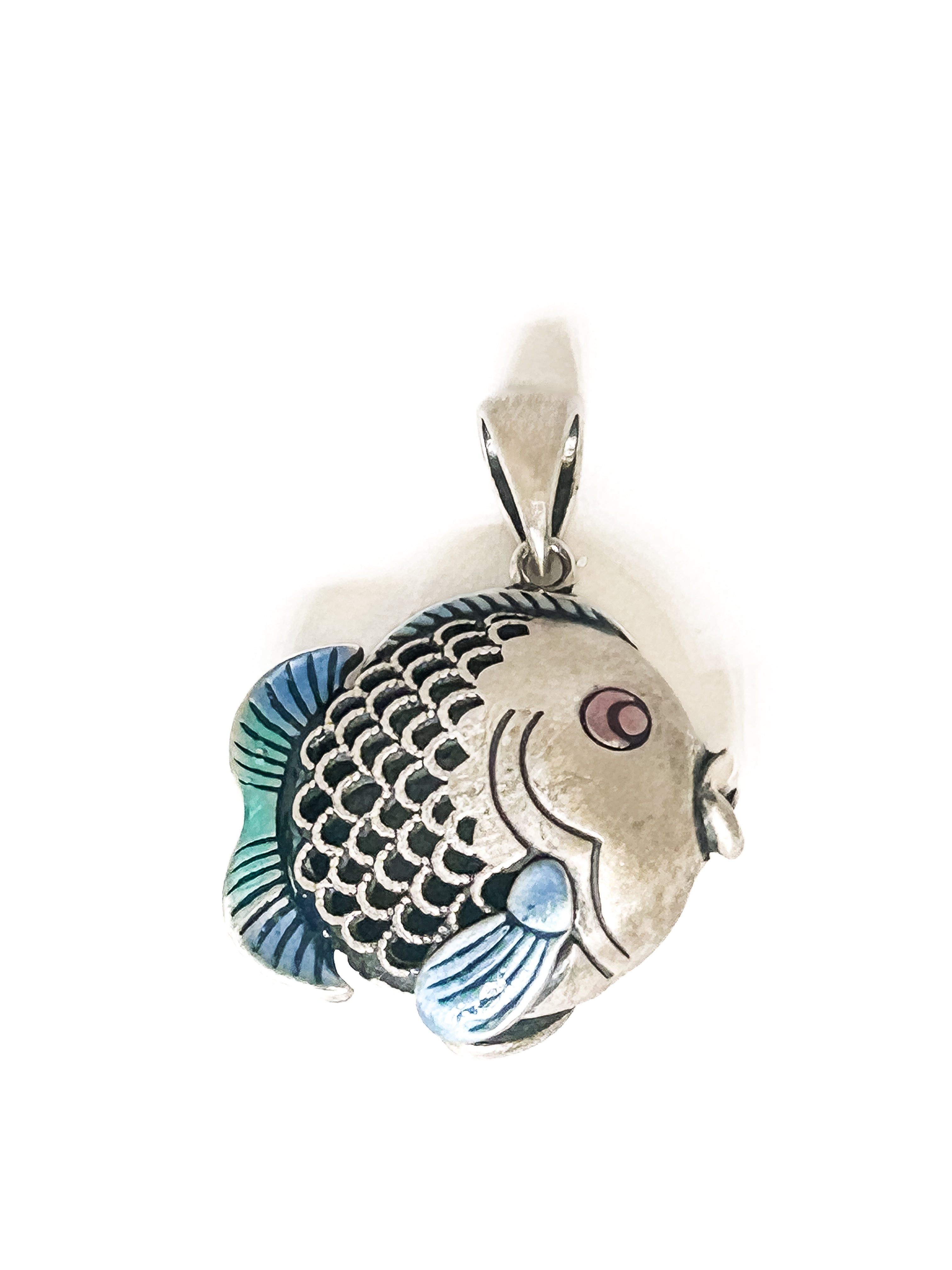 Vintage 925 Sterling Silver Fish Pendant - Frijja, LLC