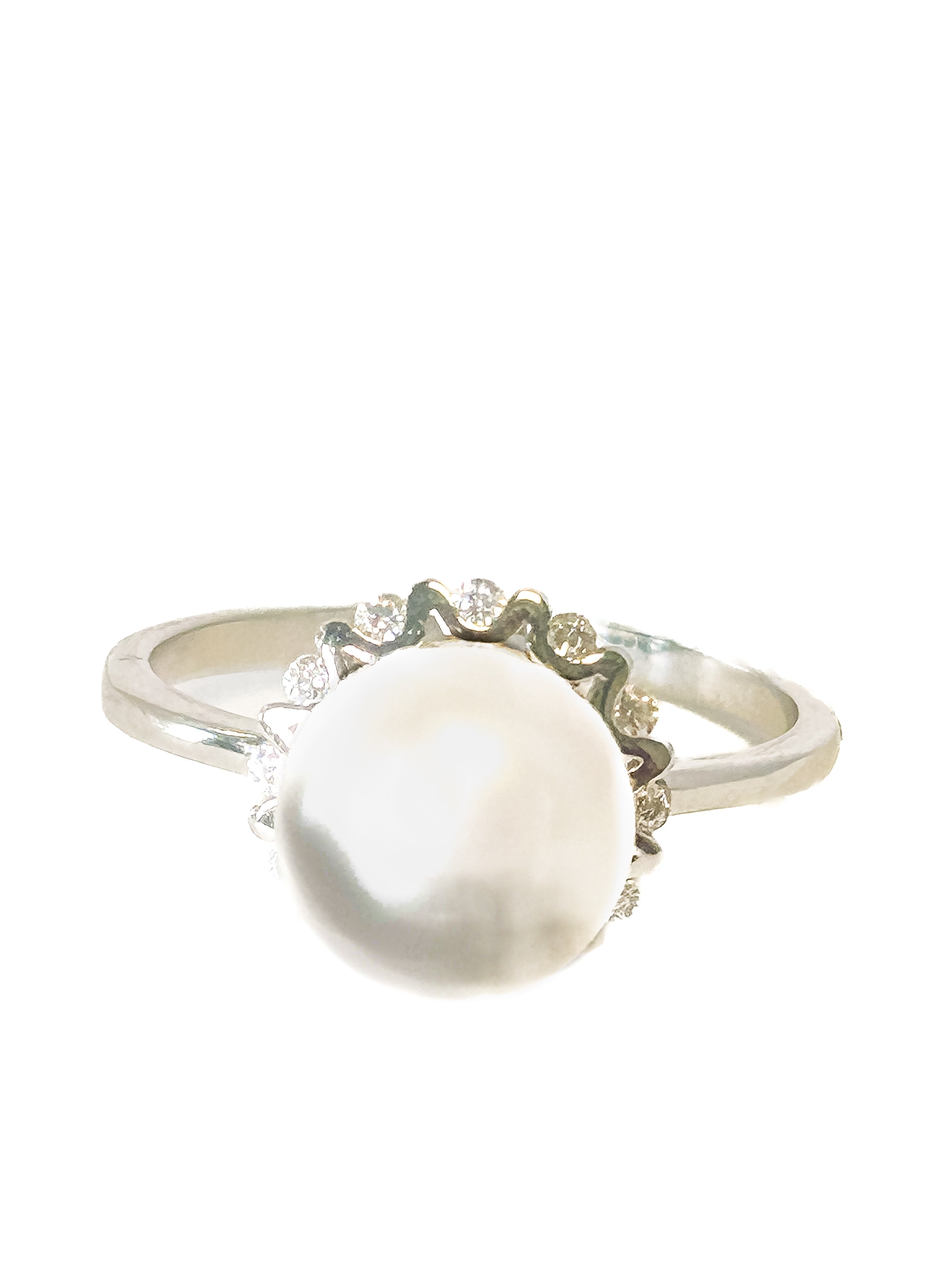 925 Sterling Silver Pearl Ring Size 9 - Frijja, LLC