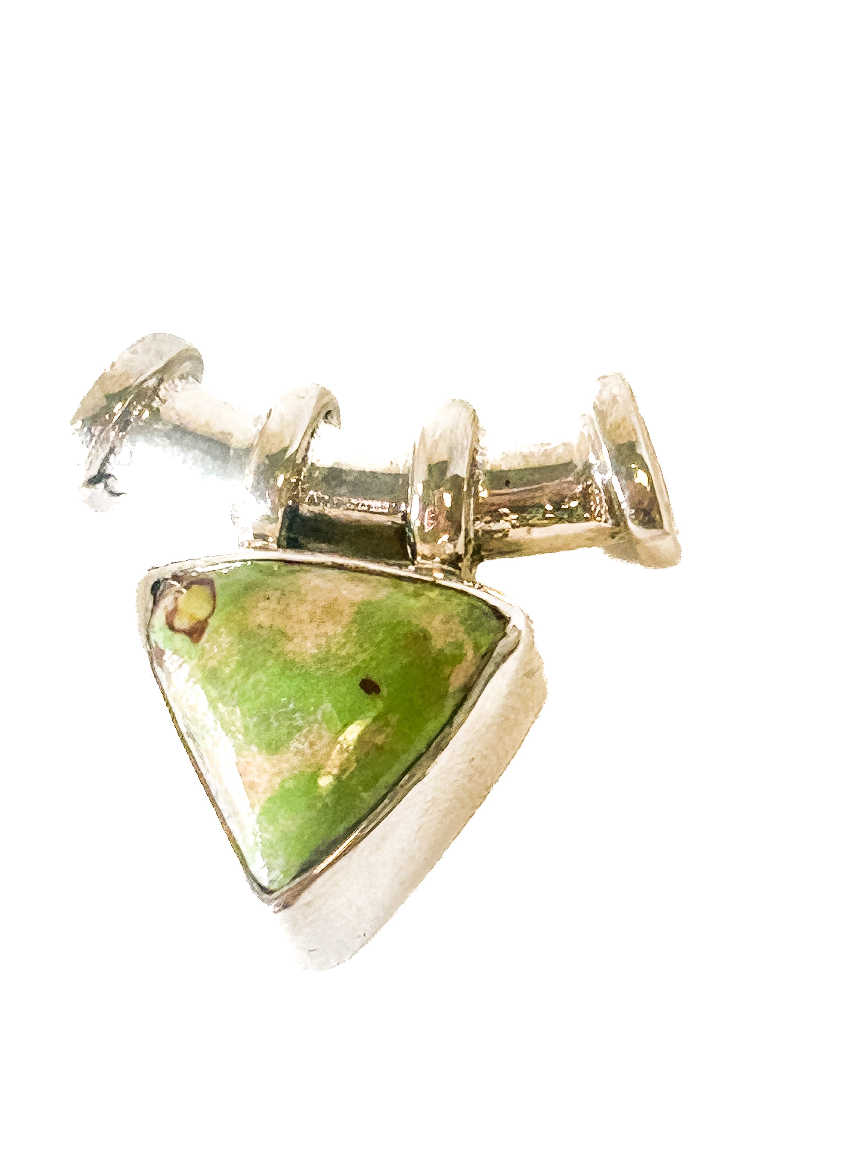 Vintage 925 Sterling Silver Chrysoprase Pendant