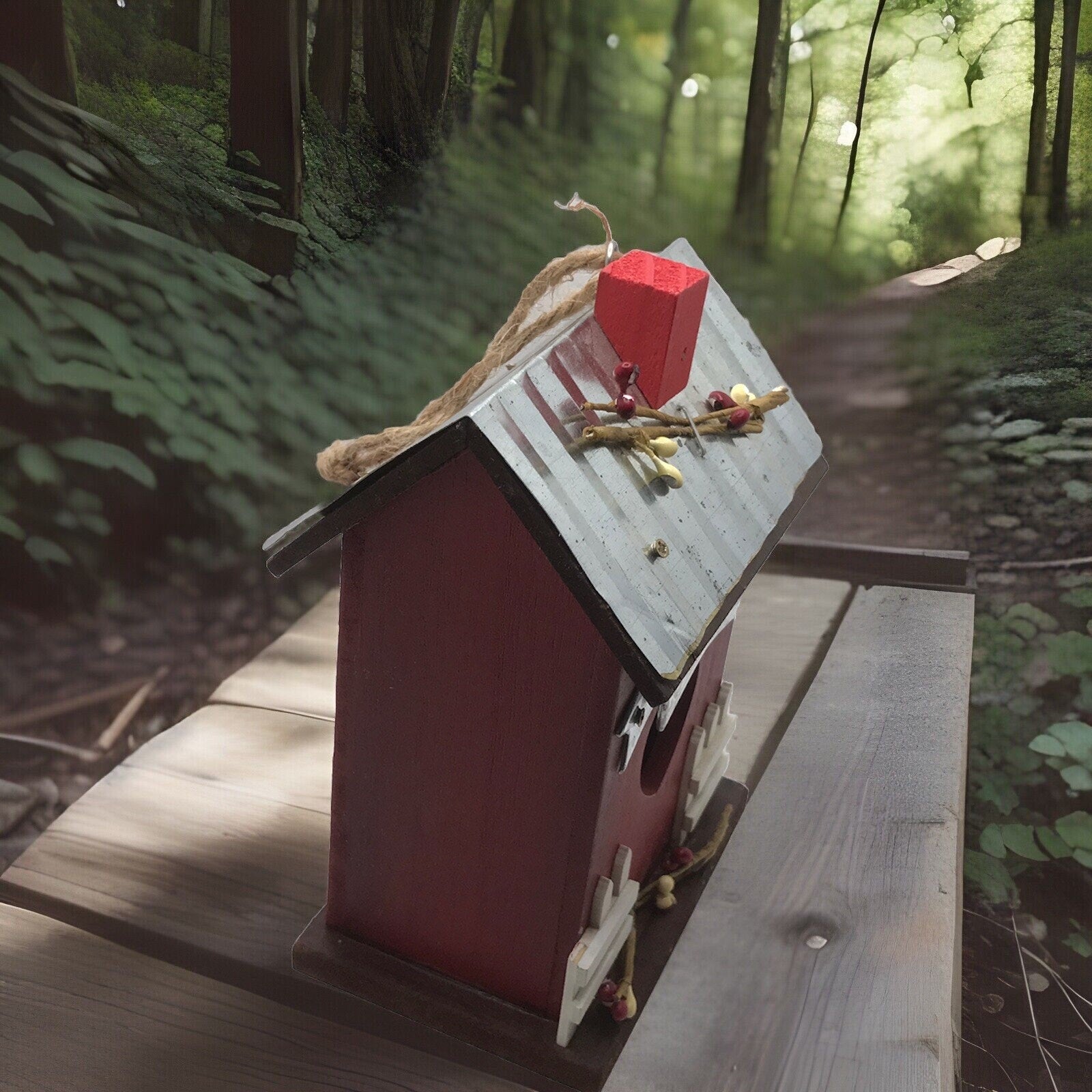 VALENTINE LOVE SHACK WOOD METAL BIRD HOUSE FARMHOUSE RUSTIC COUNTRY