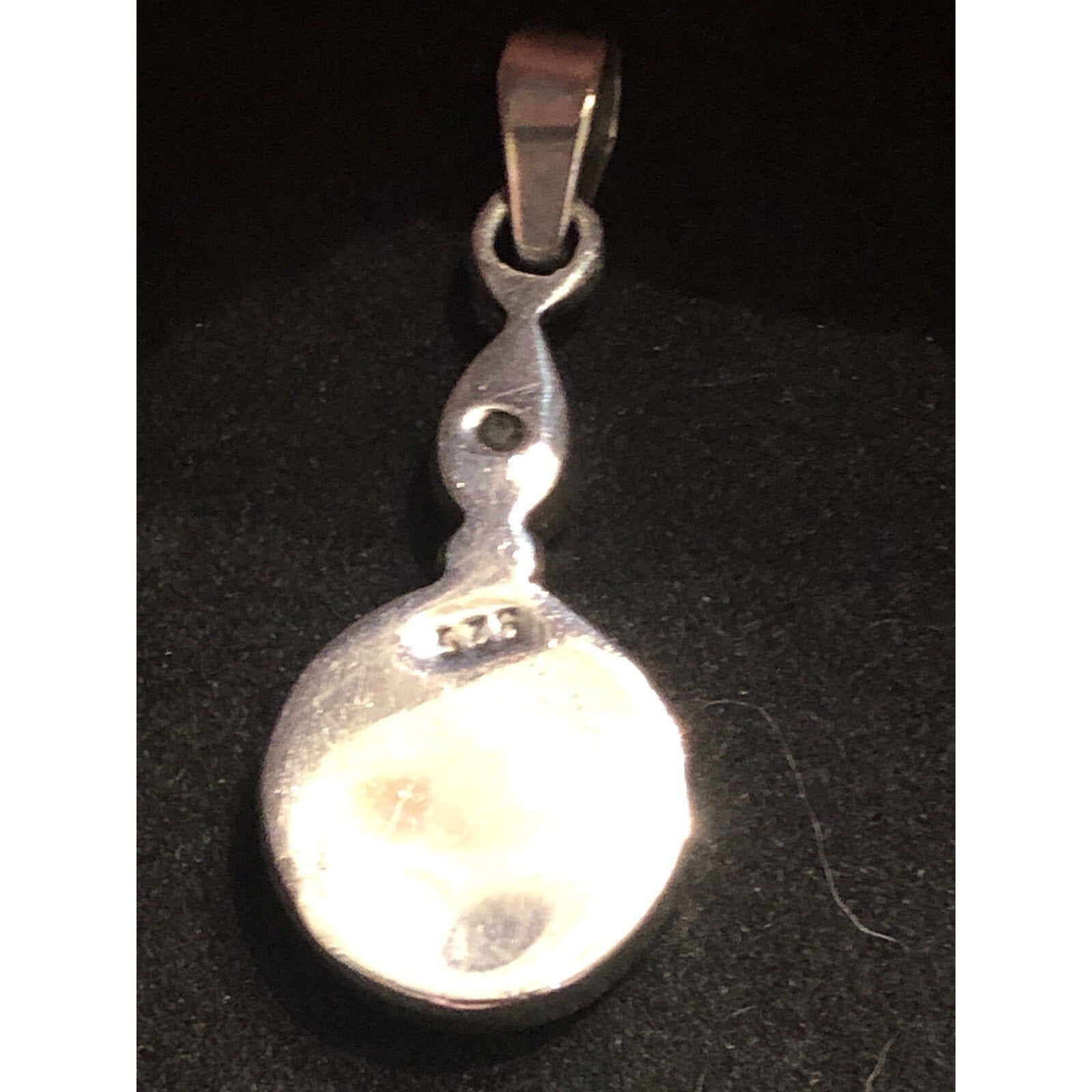 925 Sterling Silver Mother of Pearl Amethyst Pendant