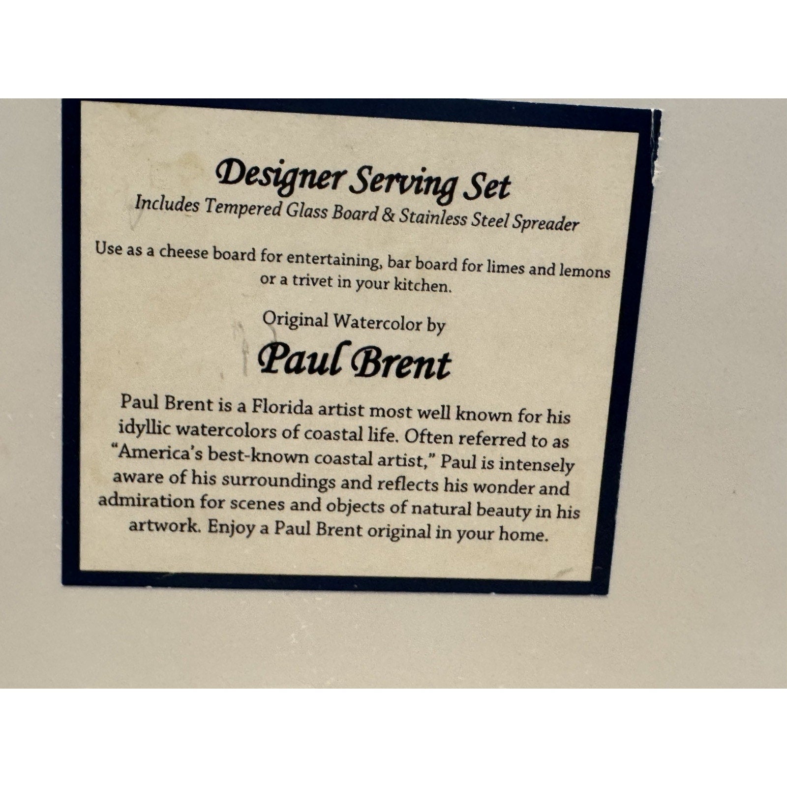 LS Arts Cheese Cutting Board Paul Brent Gone to the Beach