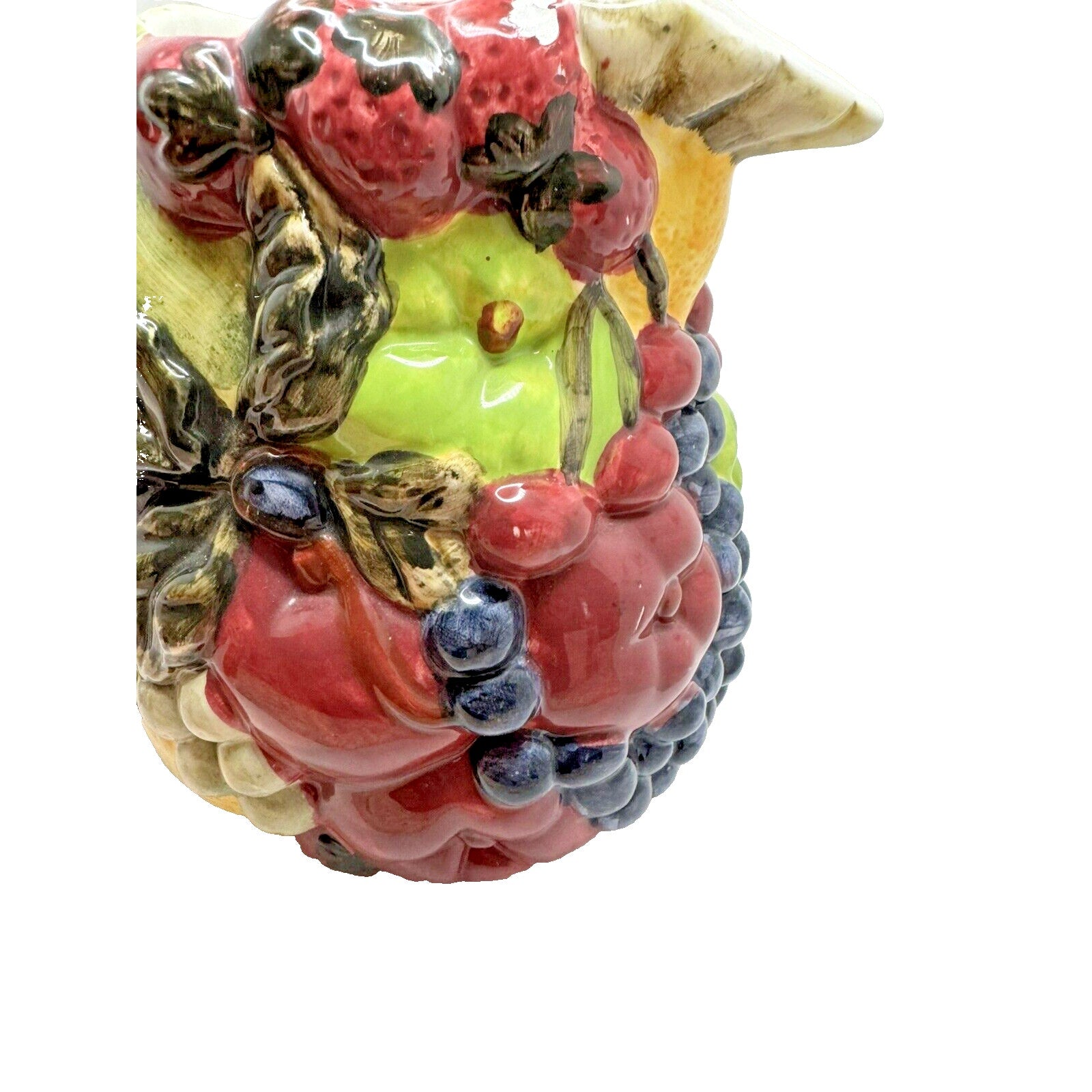 Block Country Orchard Ceramic Exterior Painted Fruit Pitcher