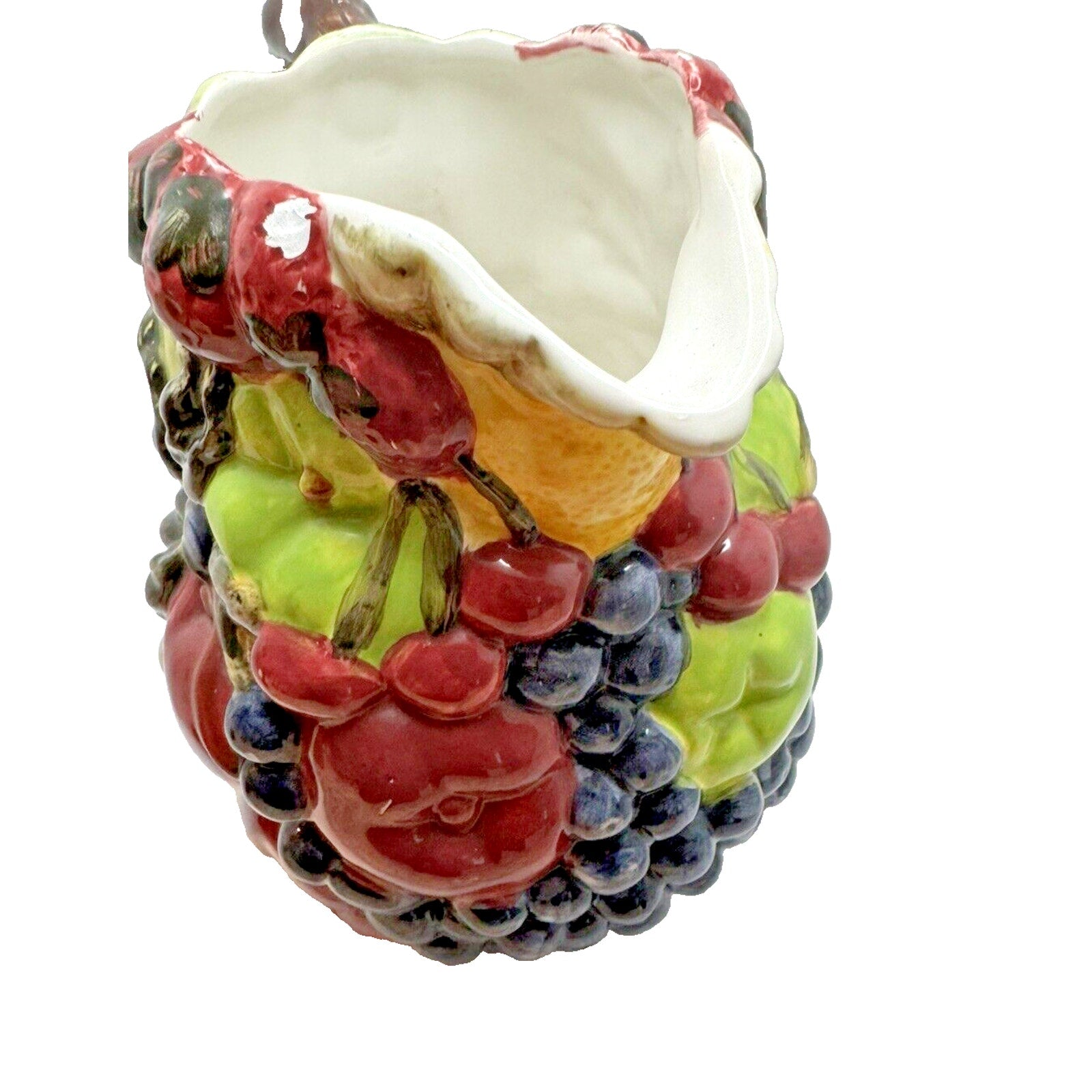 Block Country Orchard Ceramic Exterior Painted Fruit Pitcher
