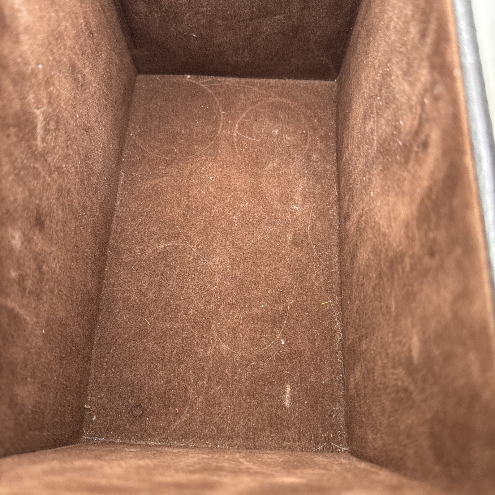 LC Woven Grass Box Trimmed with Lid Genuine Brown Leather and Lined in Suede