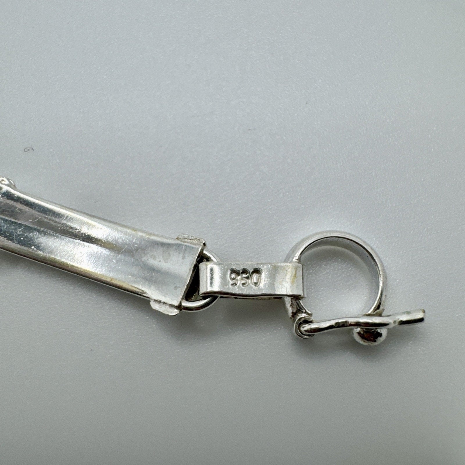 Designer Peruvian Sterling Silver 950 and 18K Gold Inlay Bracelet - 7.5”