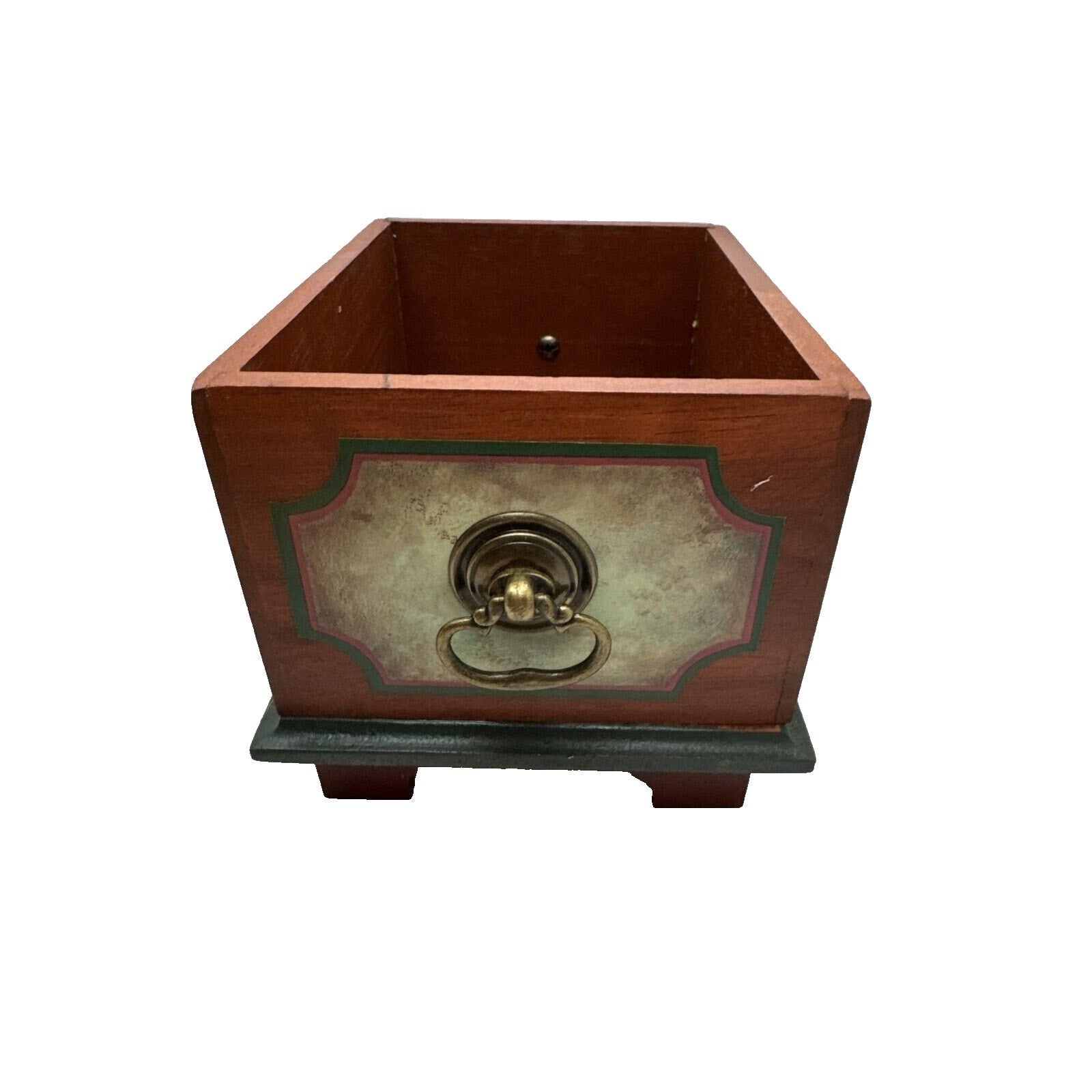 Vintage 1994 A Teleflora Gift Wooden Flower Planter Vase Box Fruit