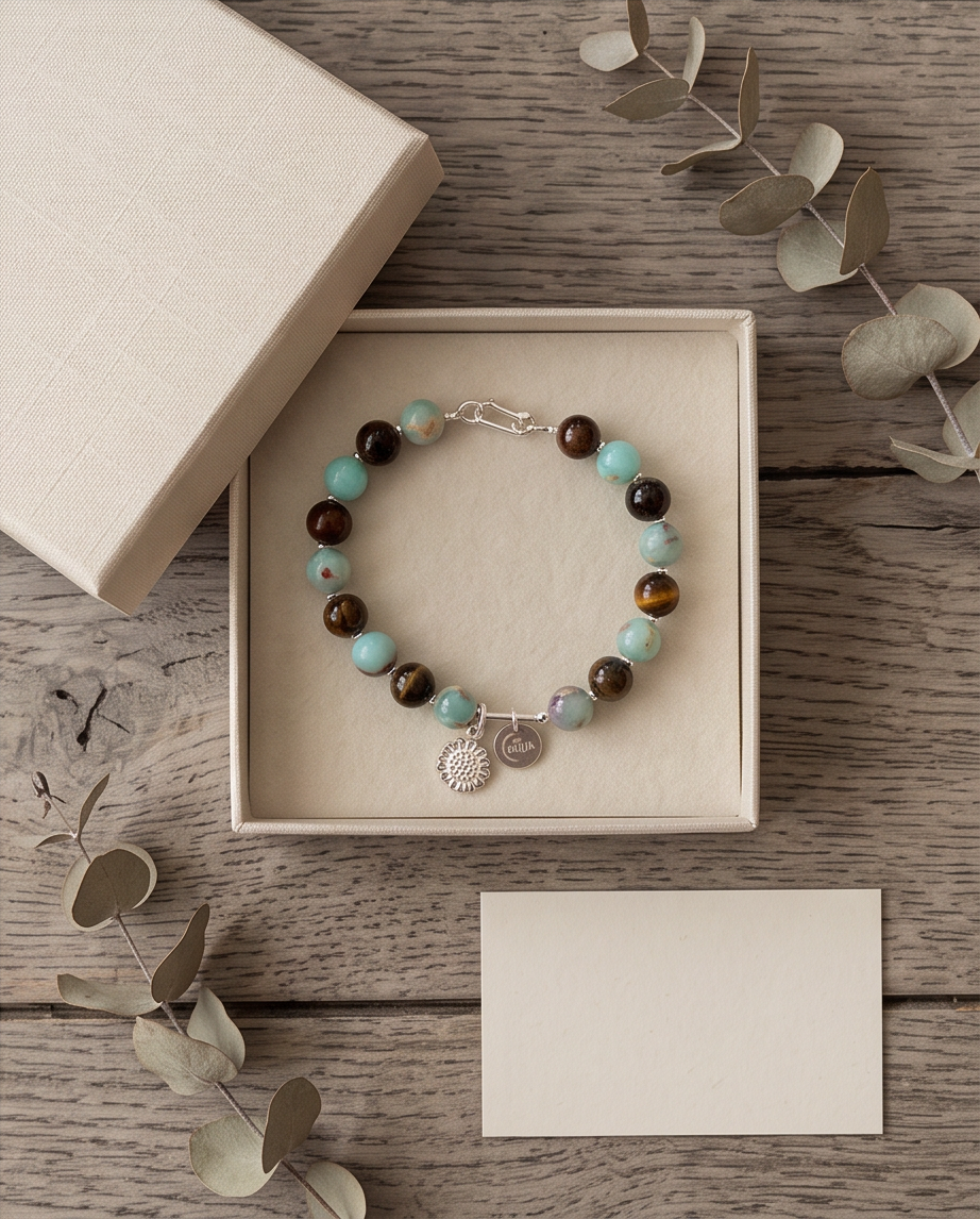 .950 Sterling Silver Picture Jasper Bracelet - 7.5”