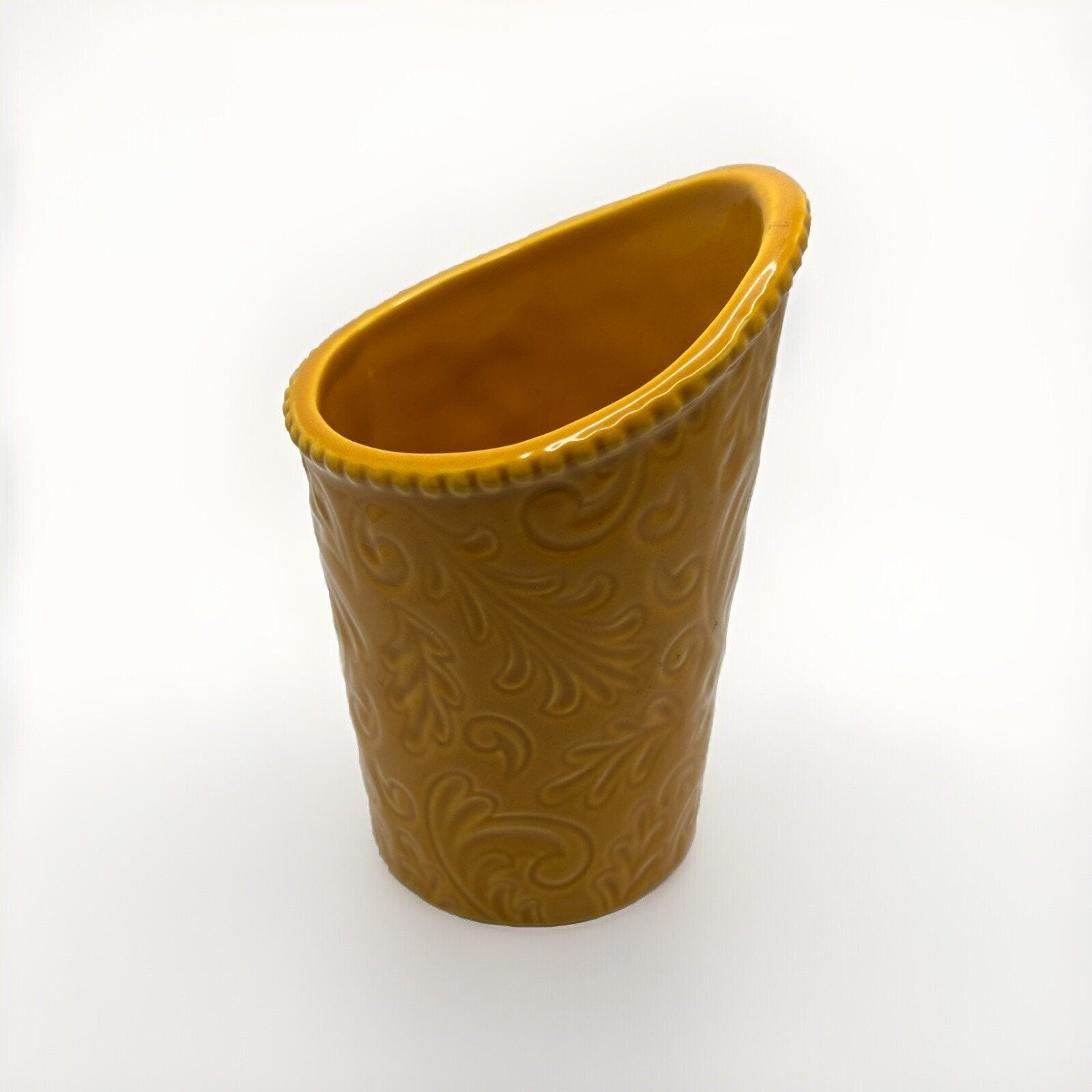 Yellow Leaf W.M.G. Asymmetric Vase