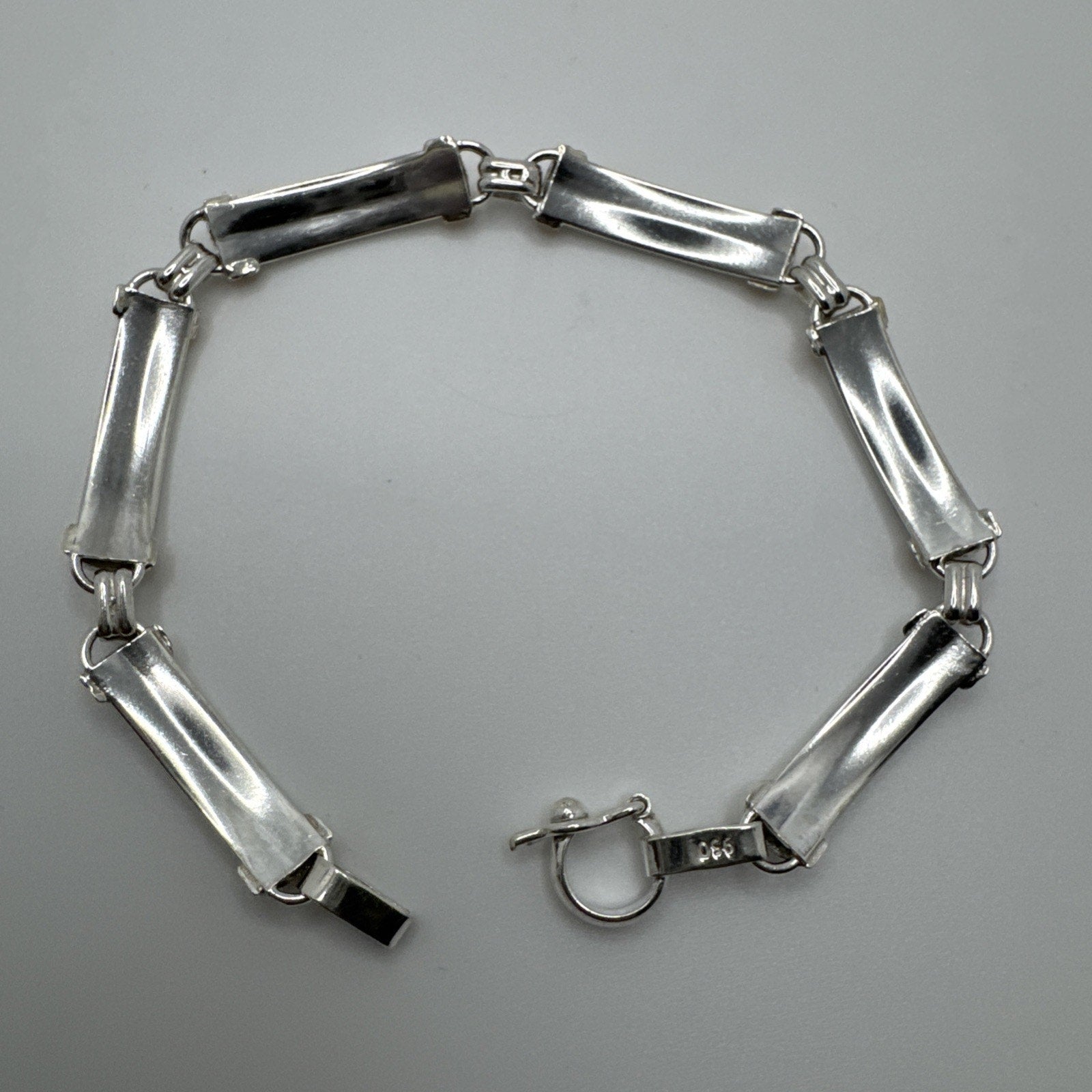 Designer Peruvian Sterling Silver 950 and 18K Gold Inlay Bracelet - 7.5”