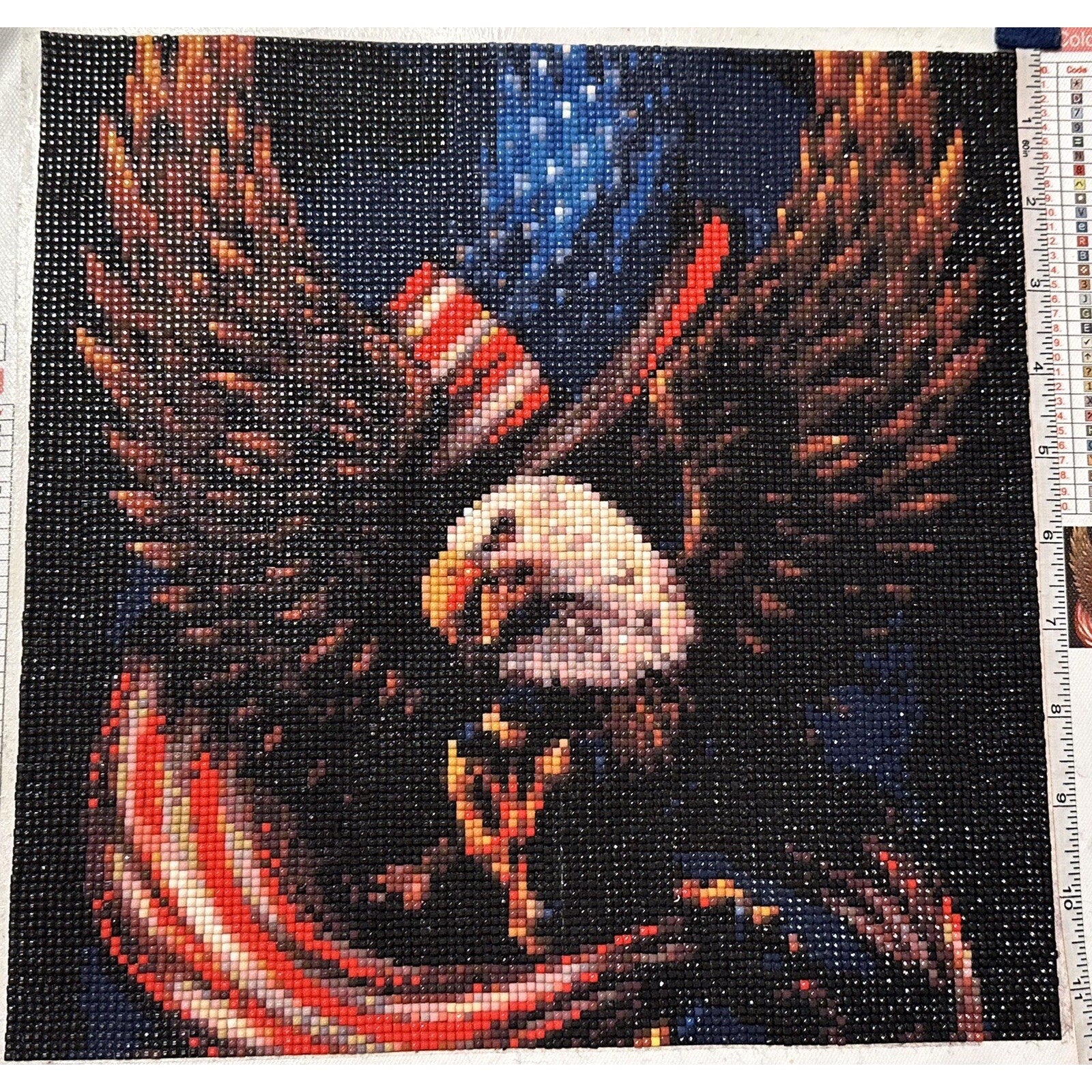 American Flag Eagle 5D Diamond Painting Ready to Frame - 11.5” x 11.5”