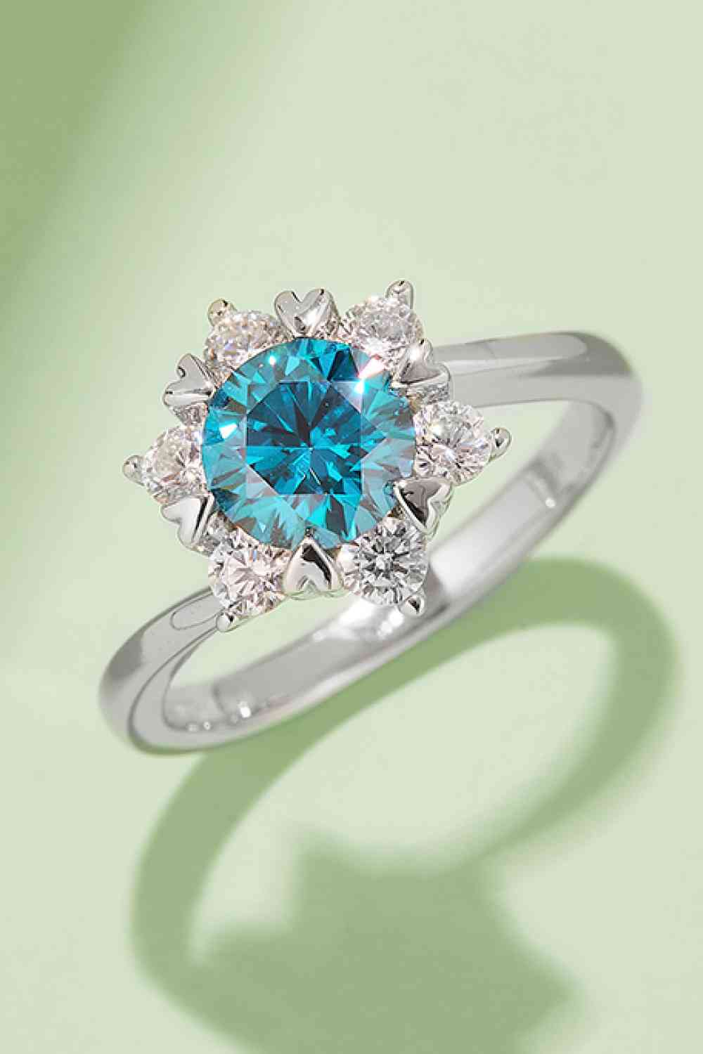 Moissanite 1Ct 925 Sterling Silver Cluster Ring
