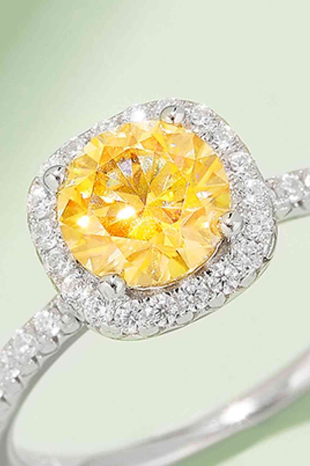 Moissanite Diamond 1 Ct -  925 Sterling Silver Halo Ring