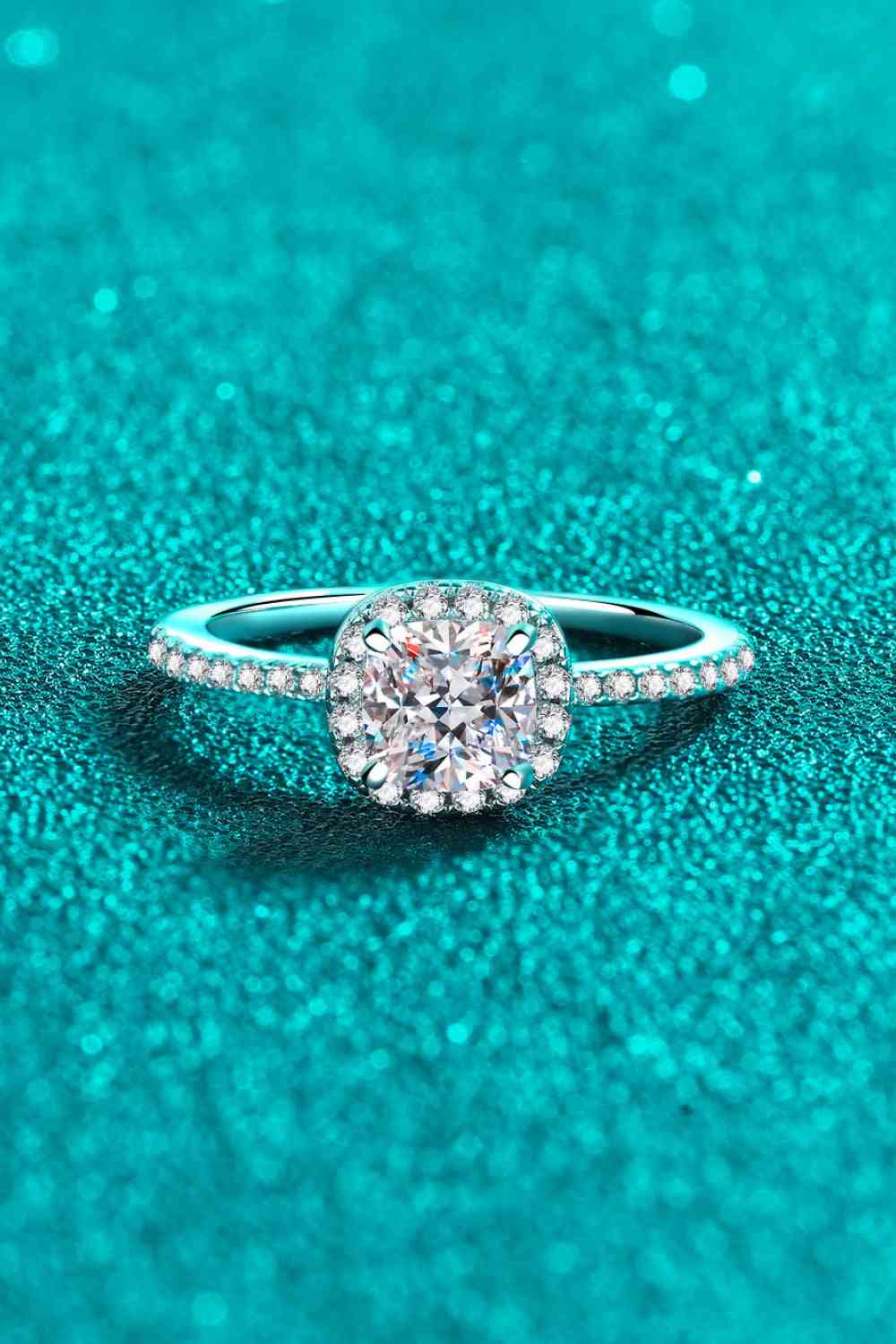 Moissanite 1 Ct 925 Sterling Silver Halo Ring