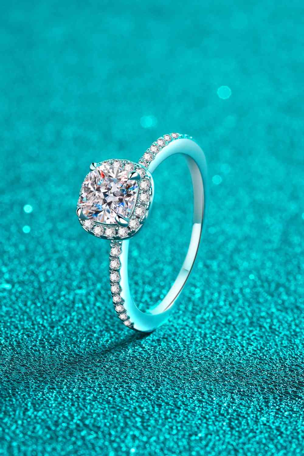 Moissanite 1 Ct 925 Sterling Silver Halo Ring
