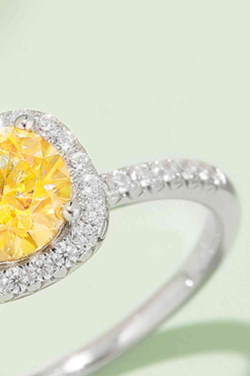 Moissanite Diamond 1 Ct -  925 Sterling Silver Halo Ring