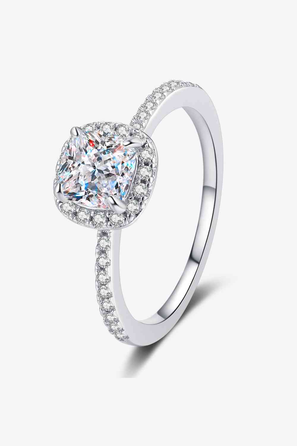 Moissanite 1 Ct 925 Sterling Silver Halo Ring