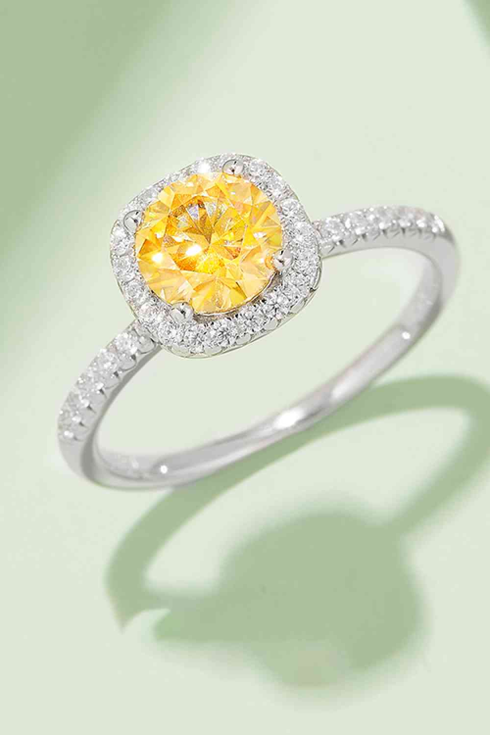 Moissanite Diamond 1 Ct -  925 Sterling Silver Halo Ring