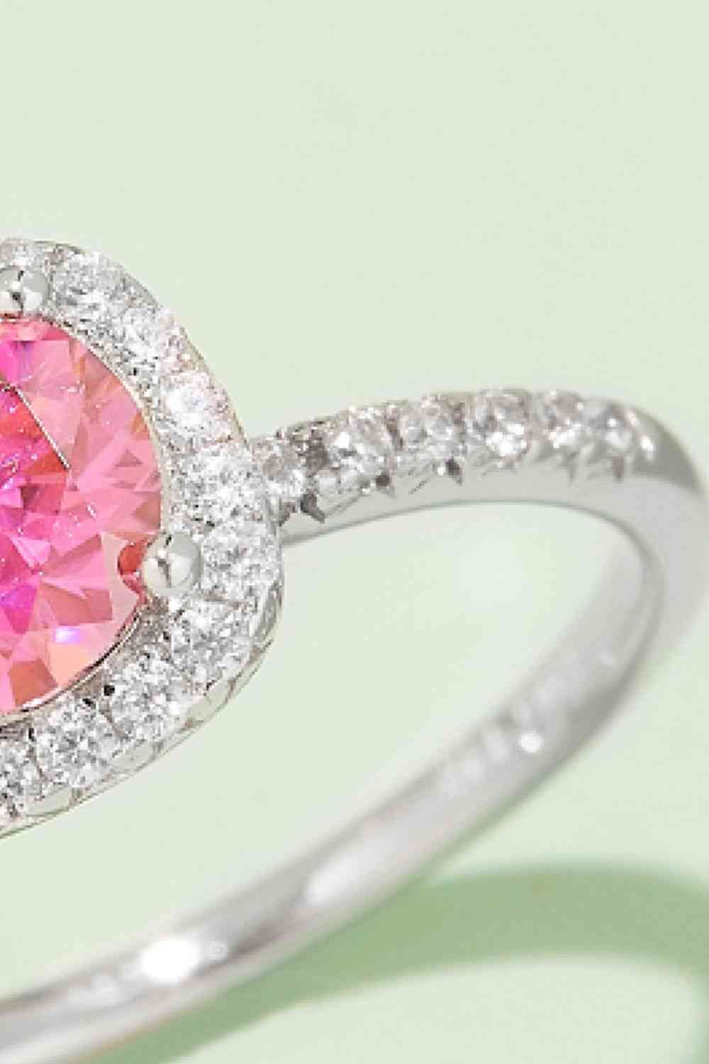 Moissanite Diamond 1 Ct -  925 Sterling Silver Halo Ring