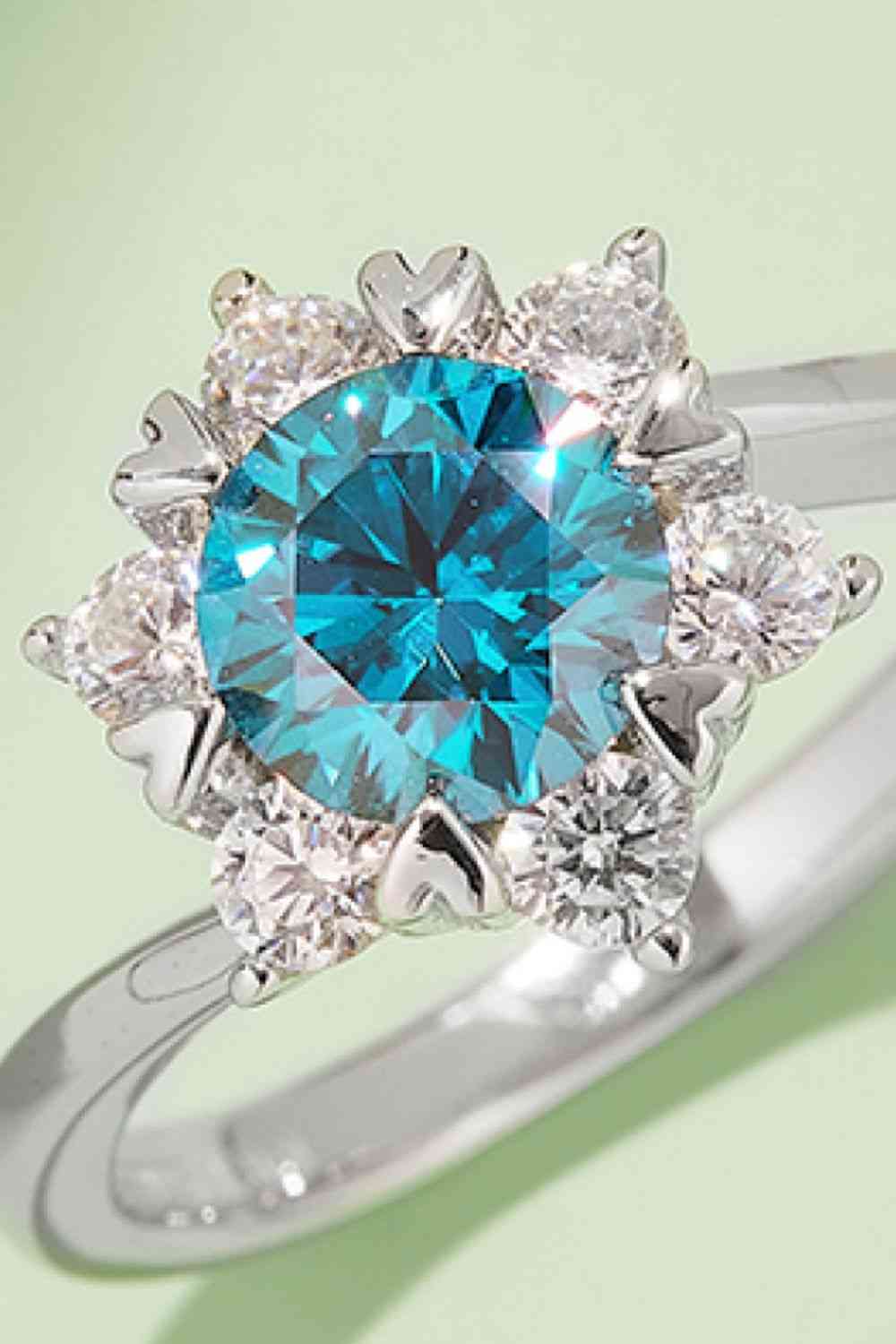 Moissanite 1Ct 925 Sterling Silver Cluster Ring