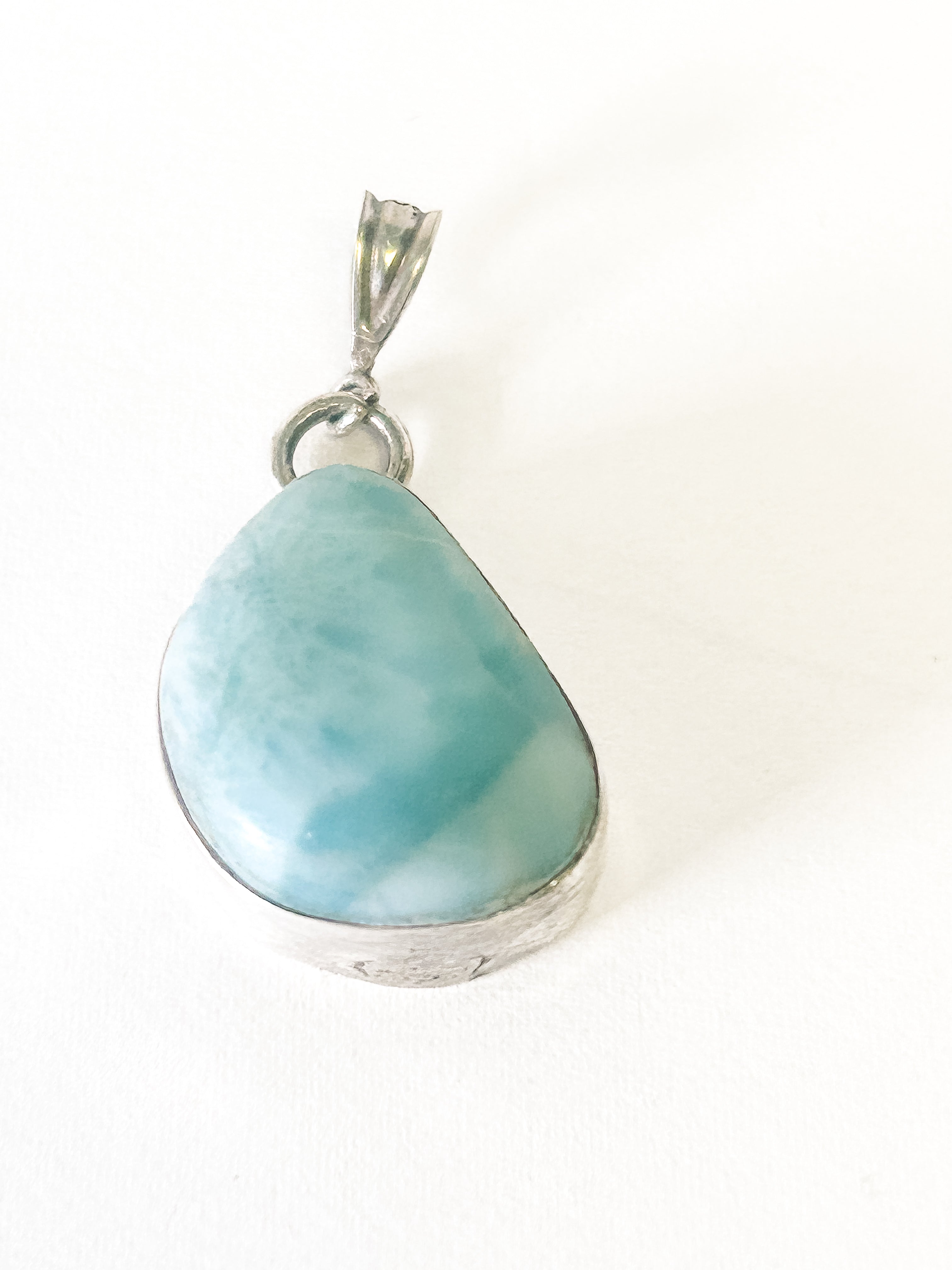 Vintage 925 Sterling Silver Larimar Pendant - Frijja, LLC