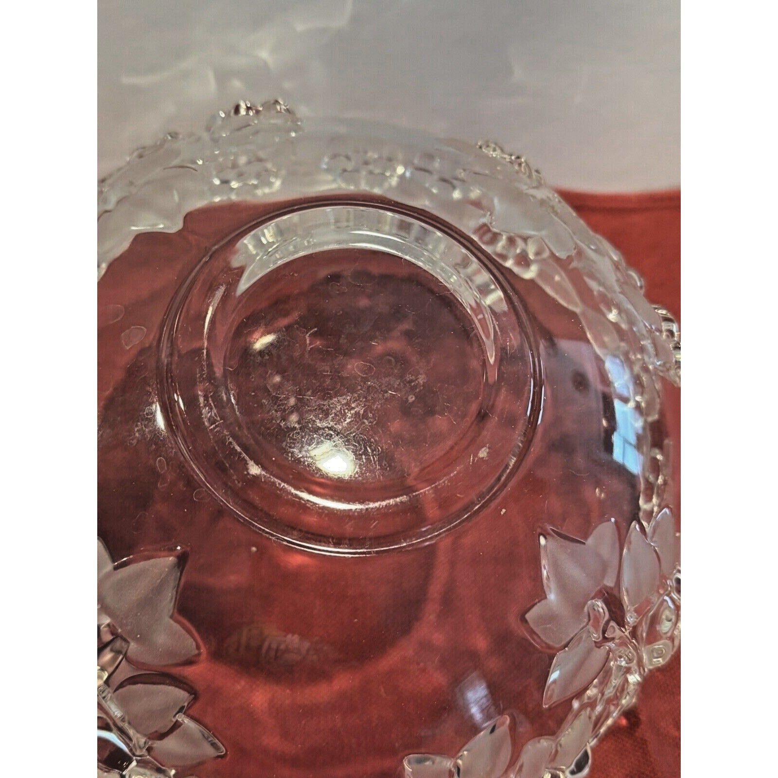 Vintage Mikasa 8.75” Carmen Crystal Bowl Walther Glas West Germany Floral Fruit