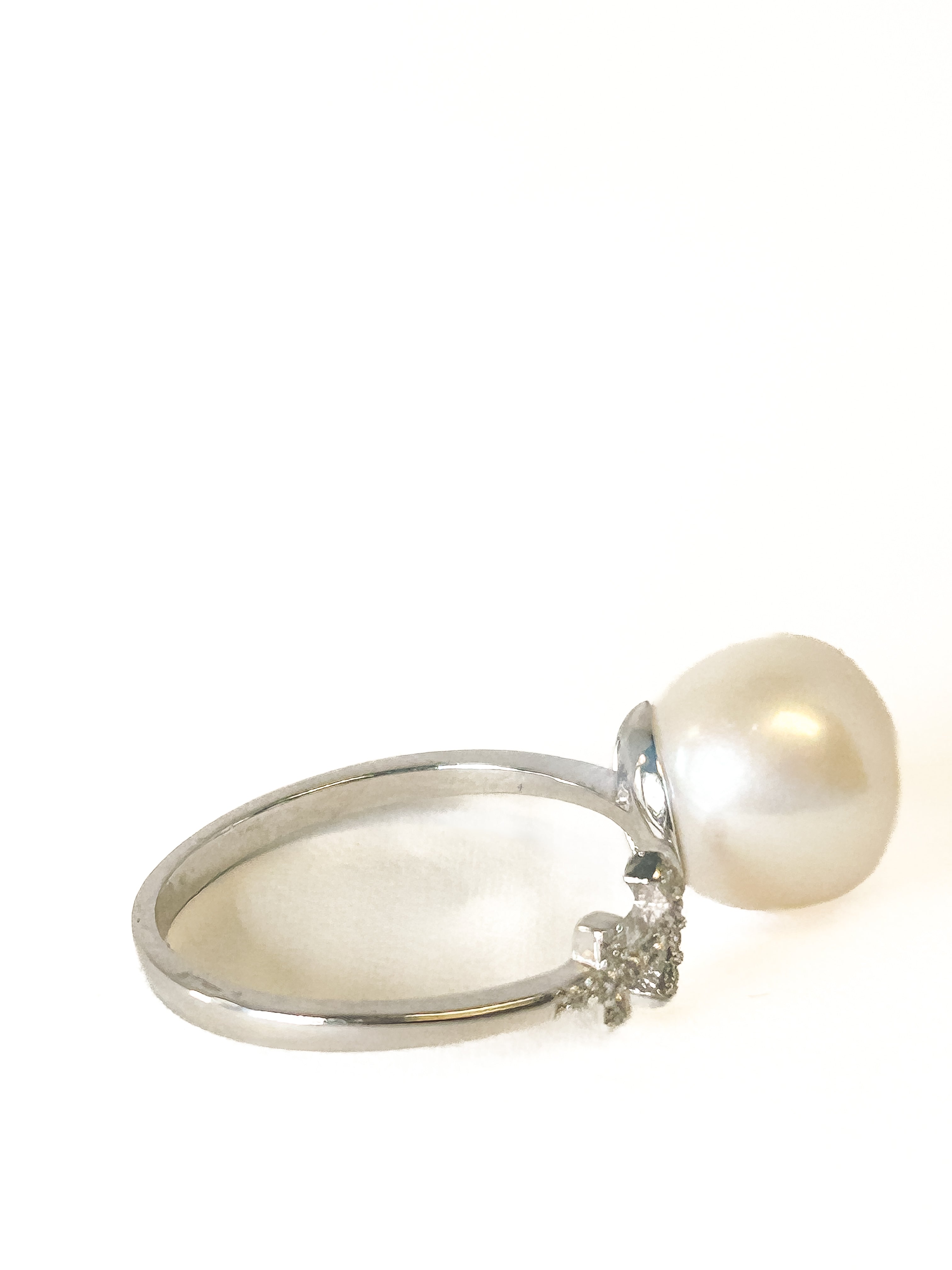 925 Sterling Silver Pearl Anchor Adjustable Ring - Frijja, LLC