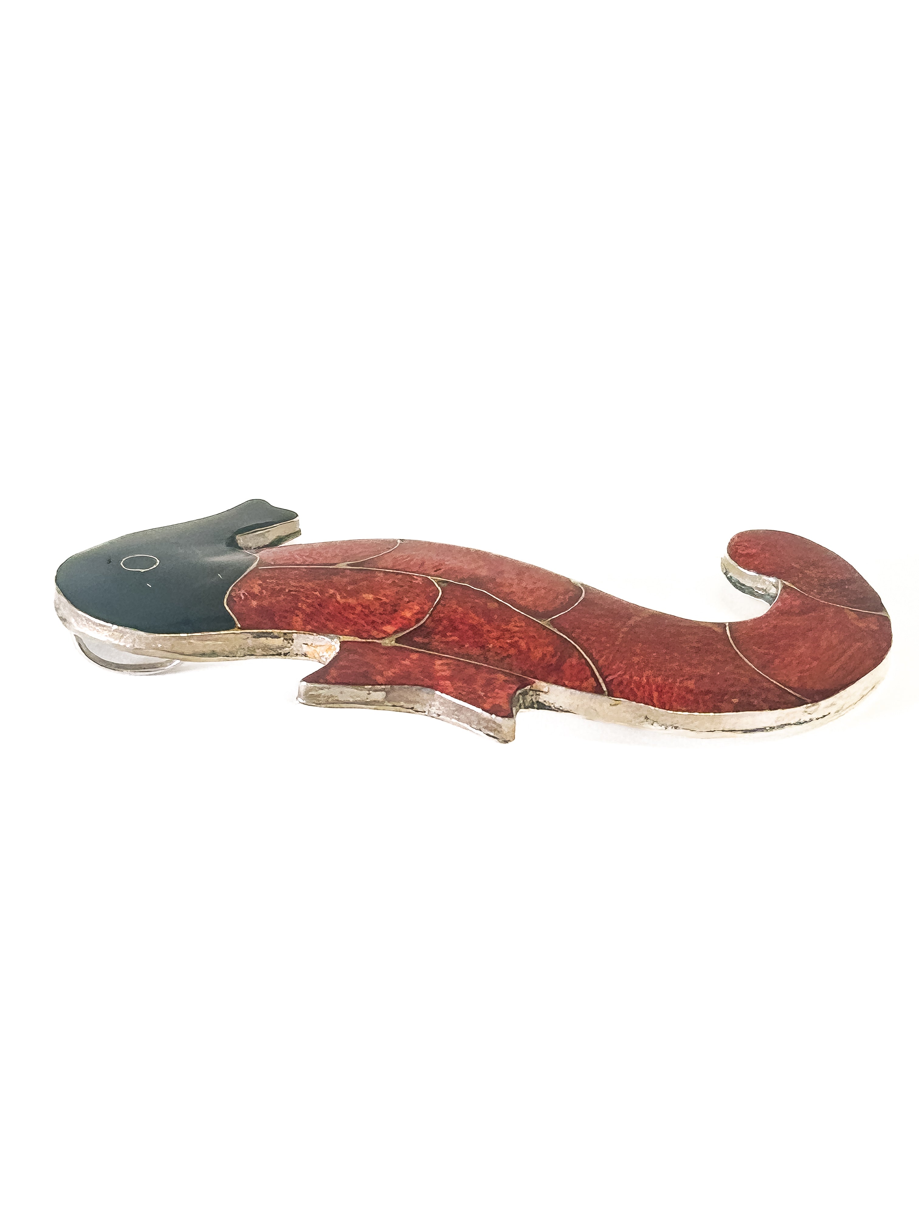Vintage 925 Sterling Silver Red Seahorse Pendant - Frijja, LLC