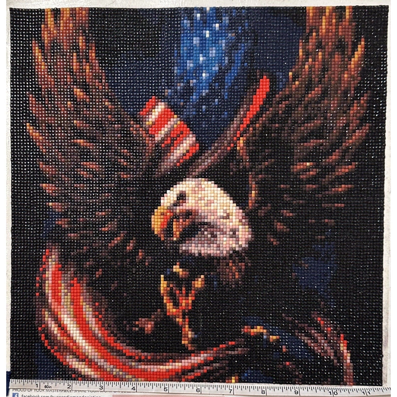 American Flag Eagle 5D Diamond Painting Ready to Frame - 11.5” x 11.5”