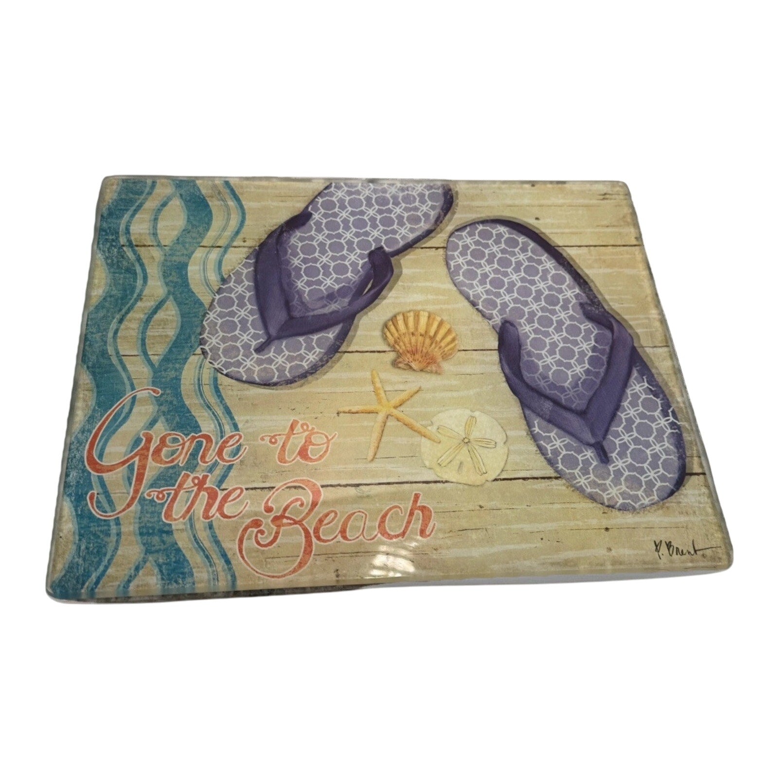LS Arts Cheese Cutting Board Paul Brent Gone to the Beach