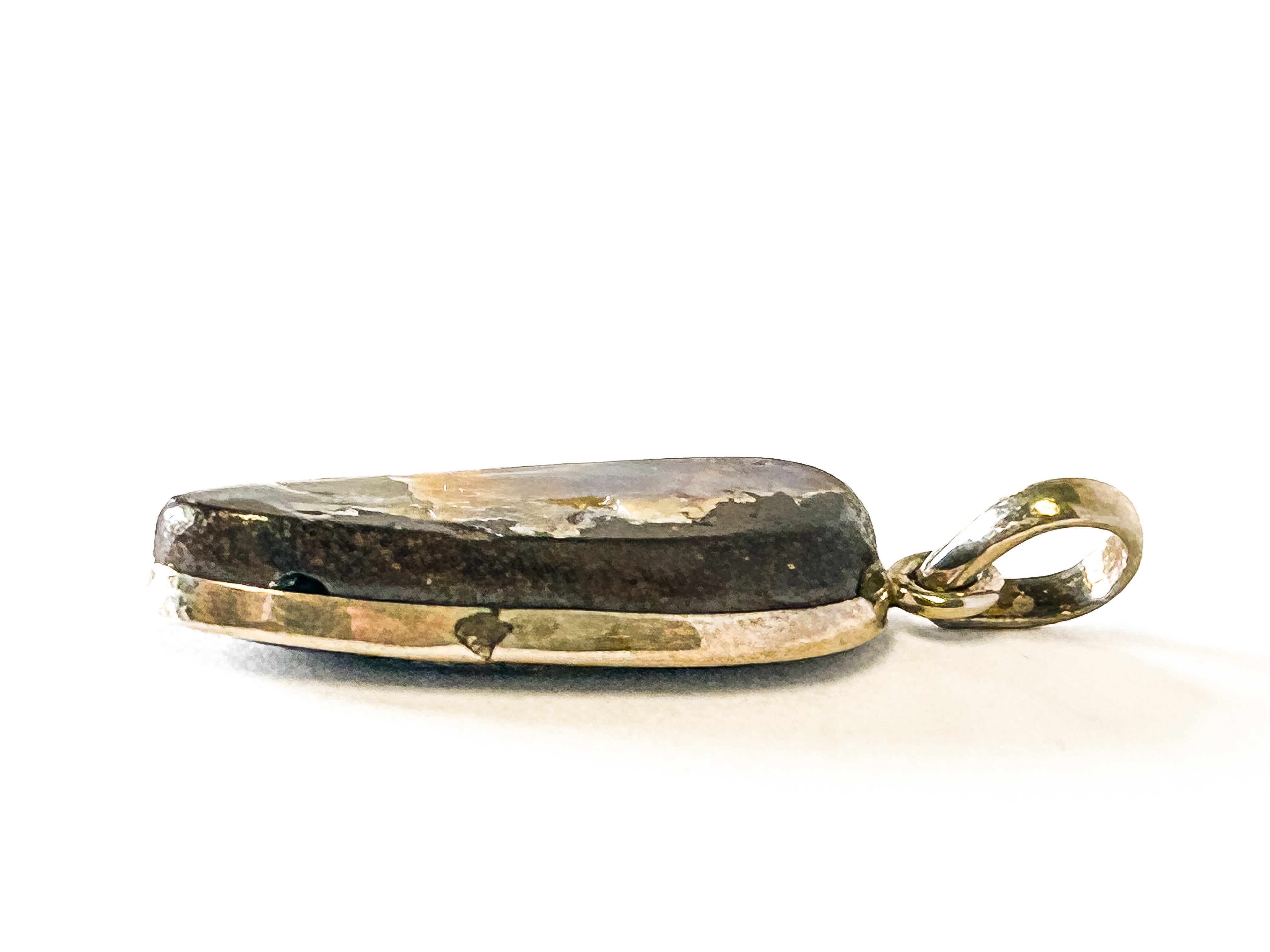 Vintage 925 Sterling Silver Teardrop Pietersite Pendant - Frijja, LLC