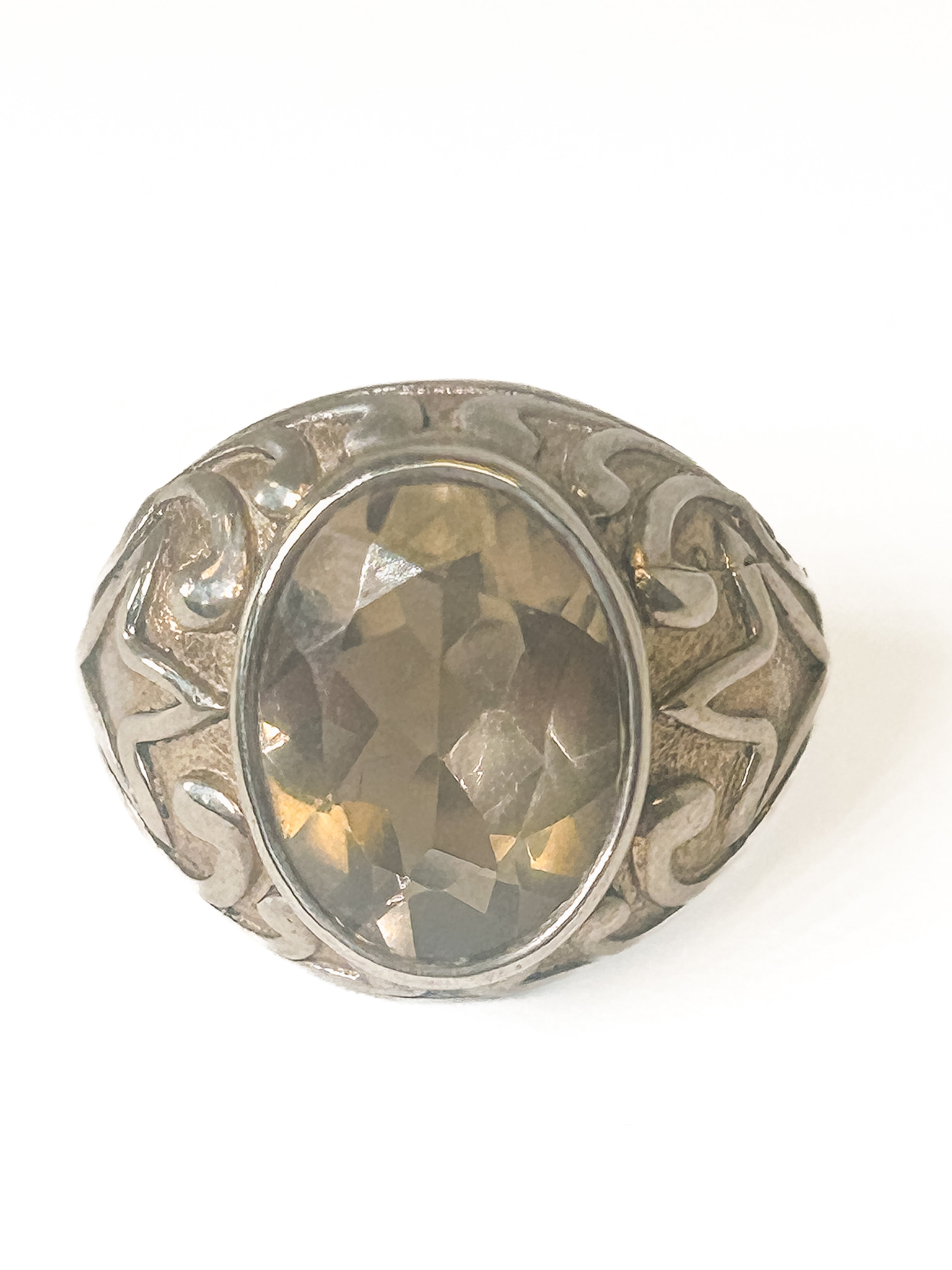 Vintage 925 Sterling Silver Smoky Quartz Ring - Size 7 - Frijja, LLC