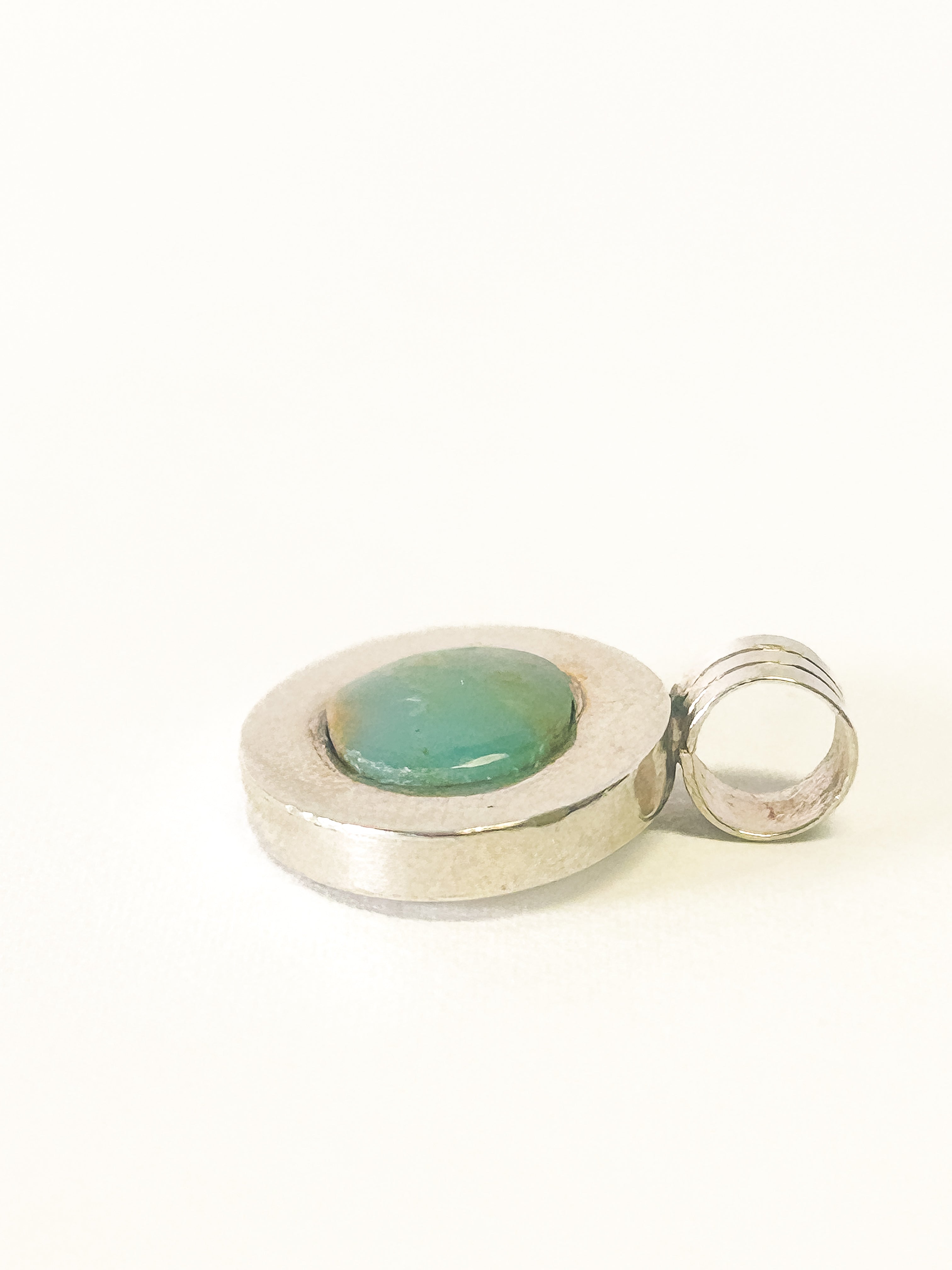 Vintage 950 Sterling Silver Chrysocolla Pendant - Frijja, LLC