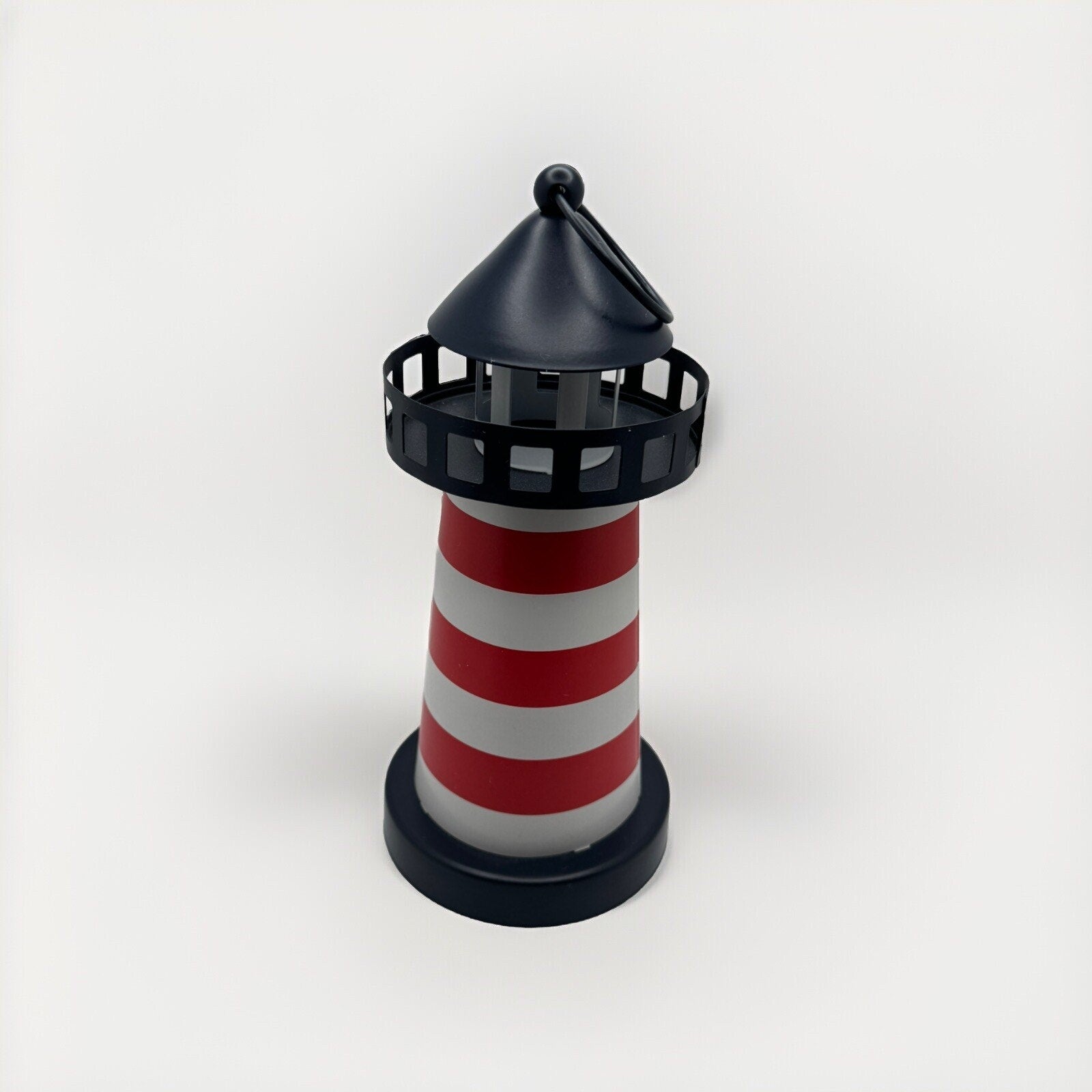 Lantern Lighthouse Metal Red, White & Blue LED Lighted Decor Coastal Decor