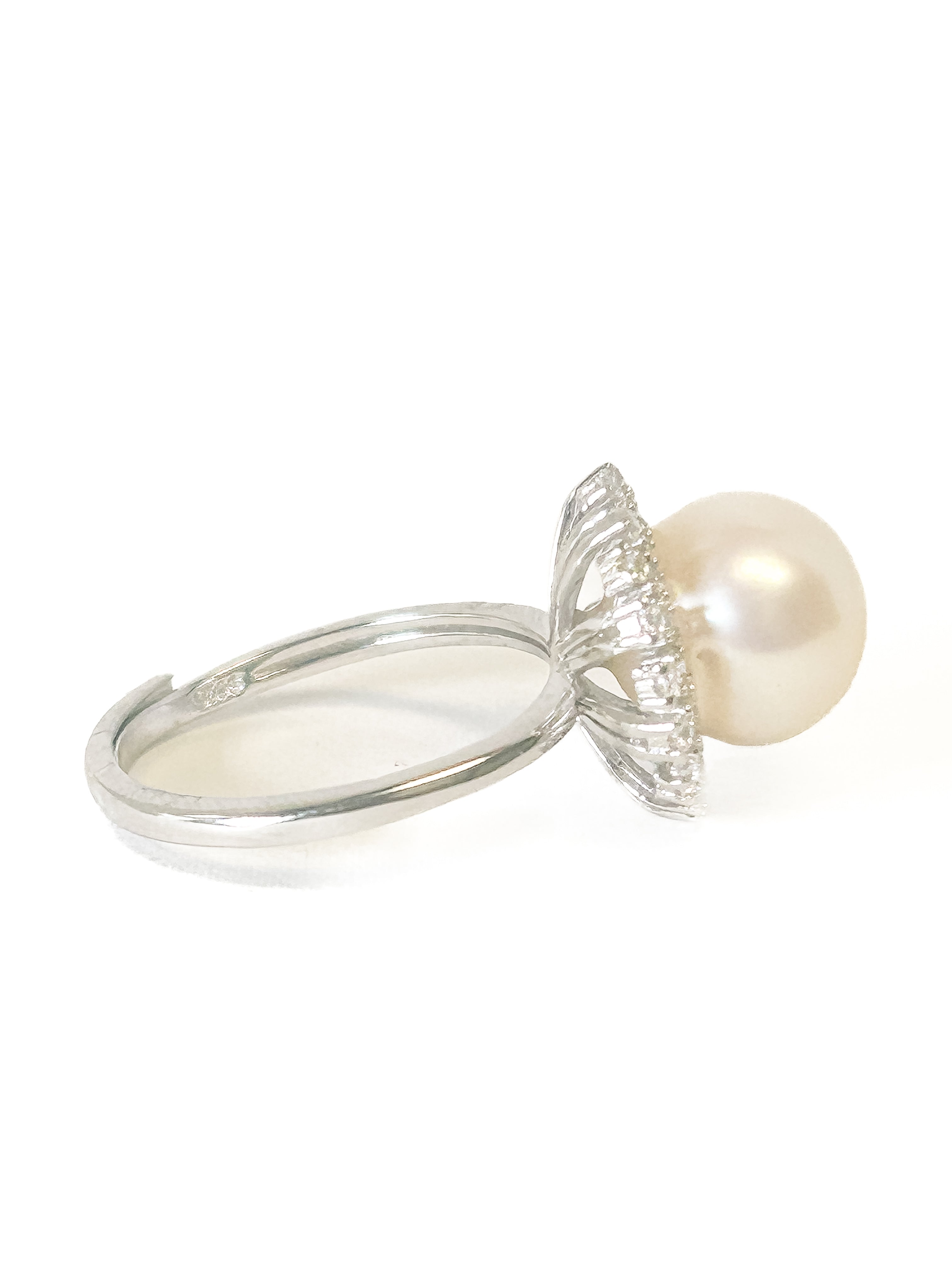 925 Sterling Silver Freshwater Pearl Adjustable Ring - Frijja, LLC
