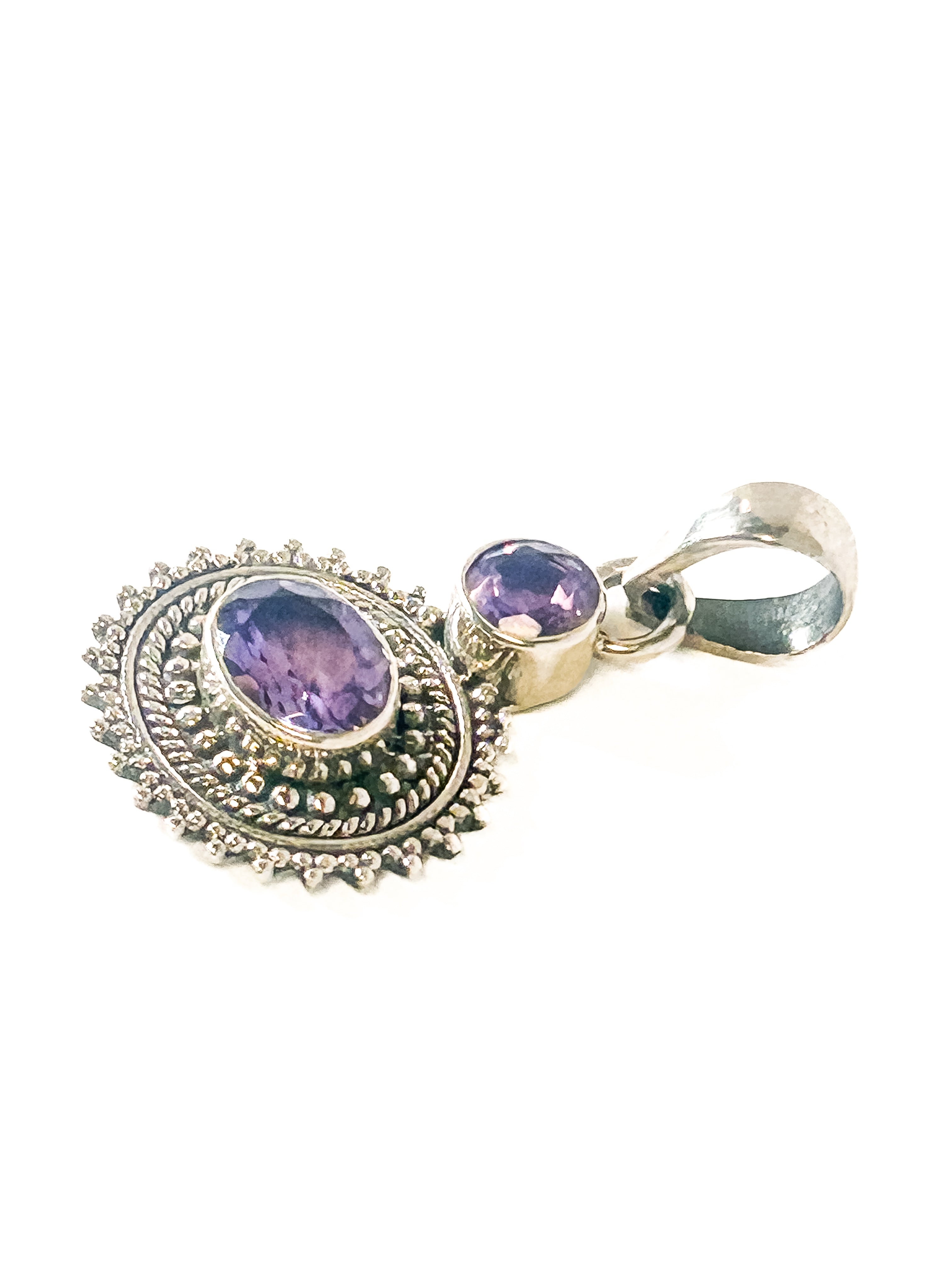 Vintage 925 Sterling Silver Amethyst Pendant