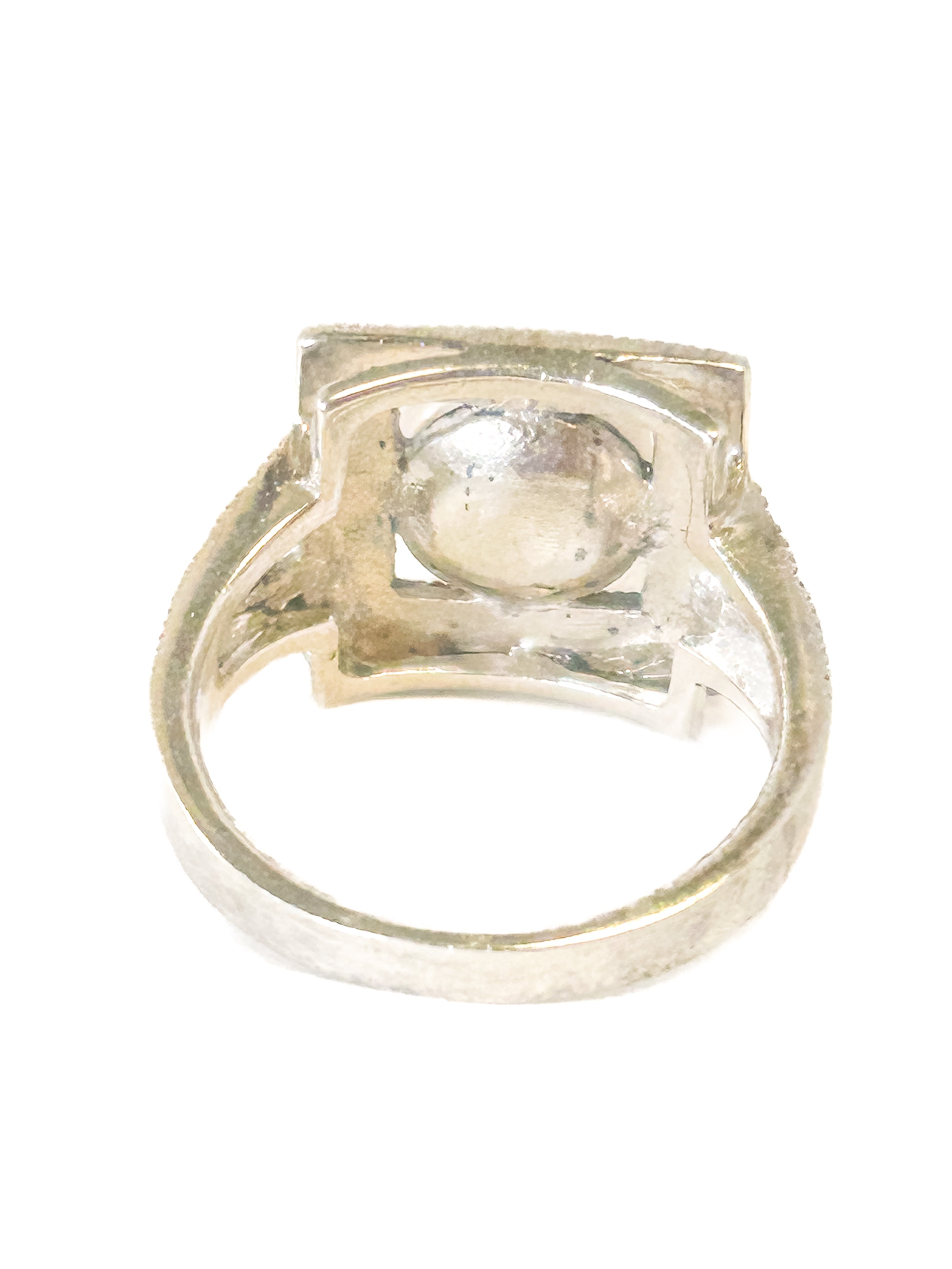 925 Sterling Silver Marcasite and Pearl Ring Size 7 - Frijja, LLC