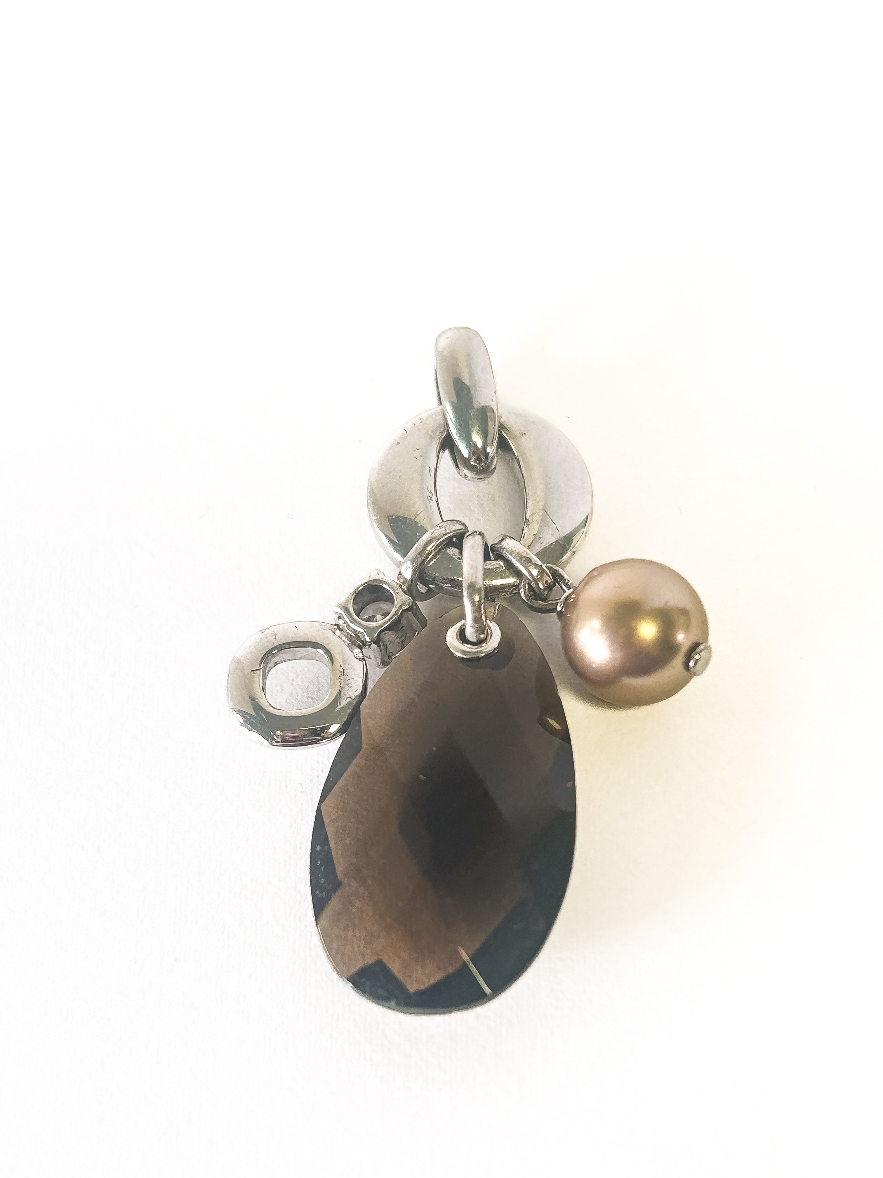 Vintage 925 Sterling Silver Smokey Quartz Pendant - Frijja, LLC